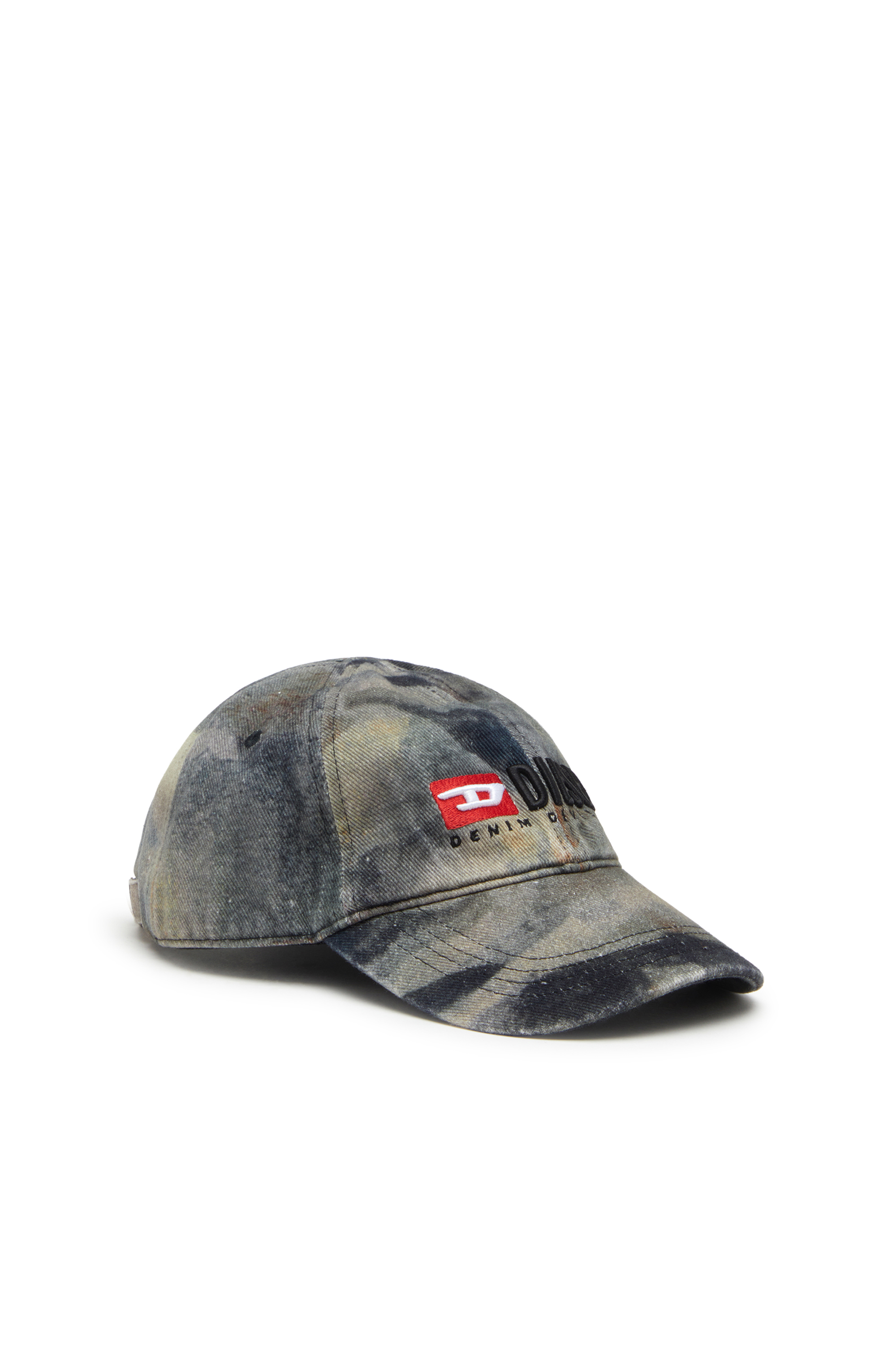Diesel - C-AMO, Man's Baseball cap with all-over camo print in Grey/Black - 1