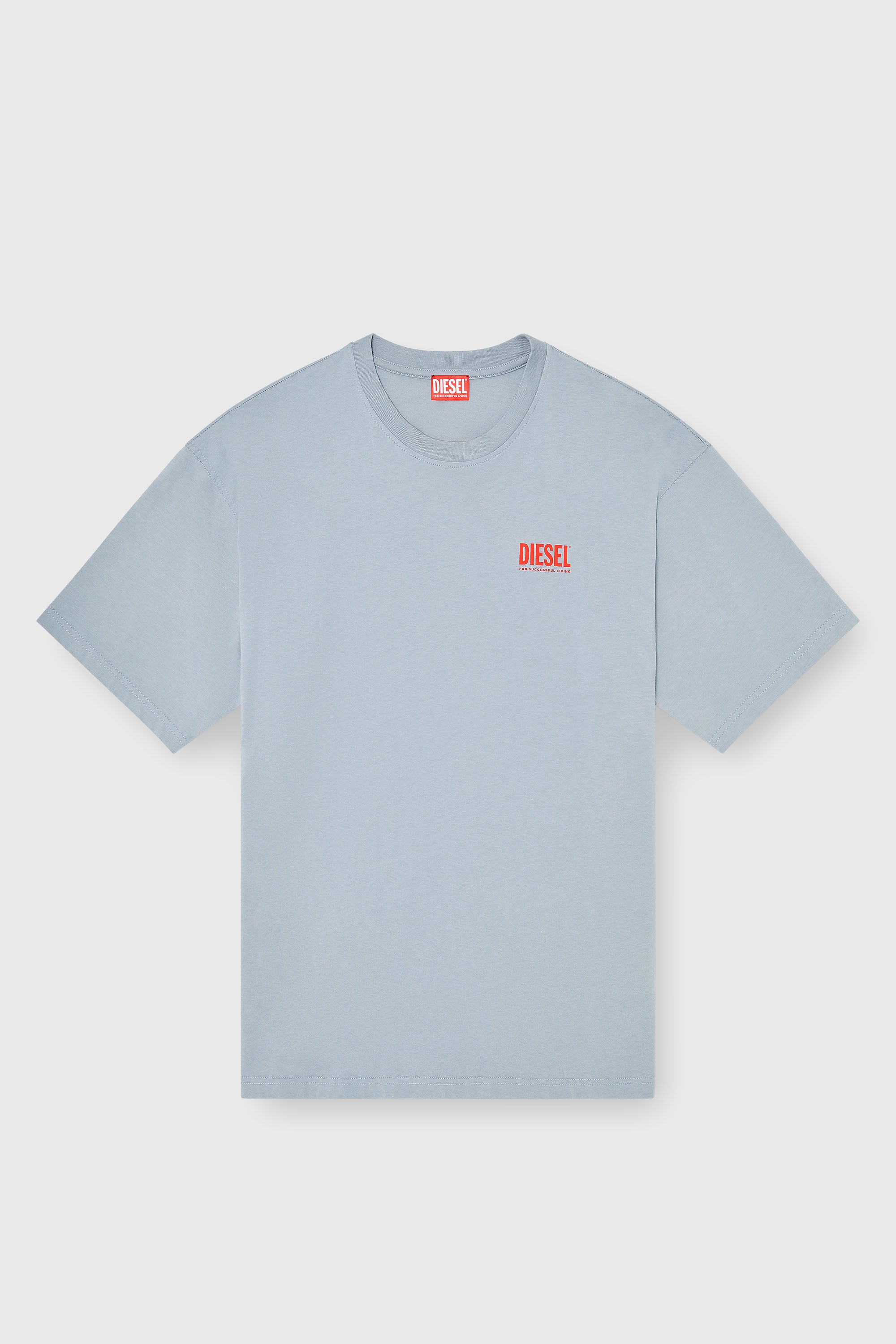 Diesel - T-BOXT-BISK, Man's Cotton T-shirt with Diesel Biscotto print in Light Grey - 2