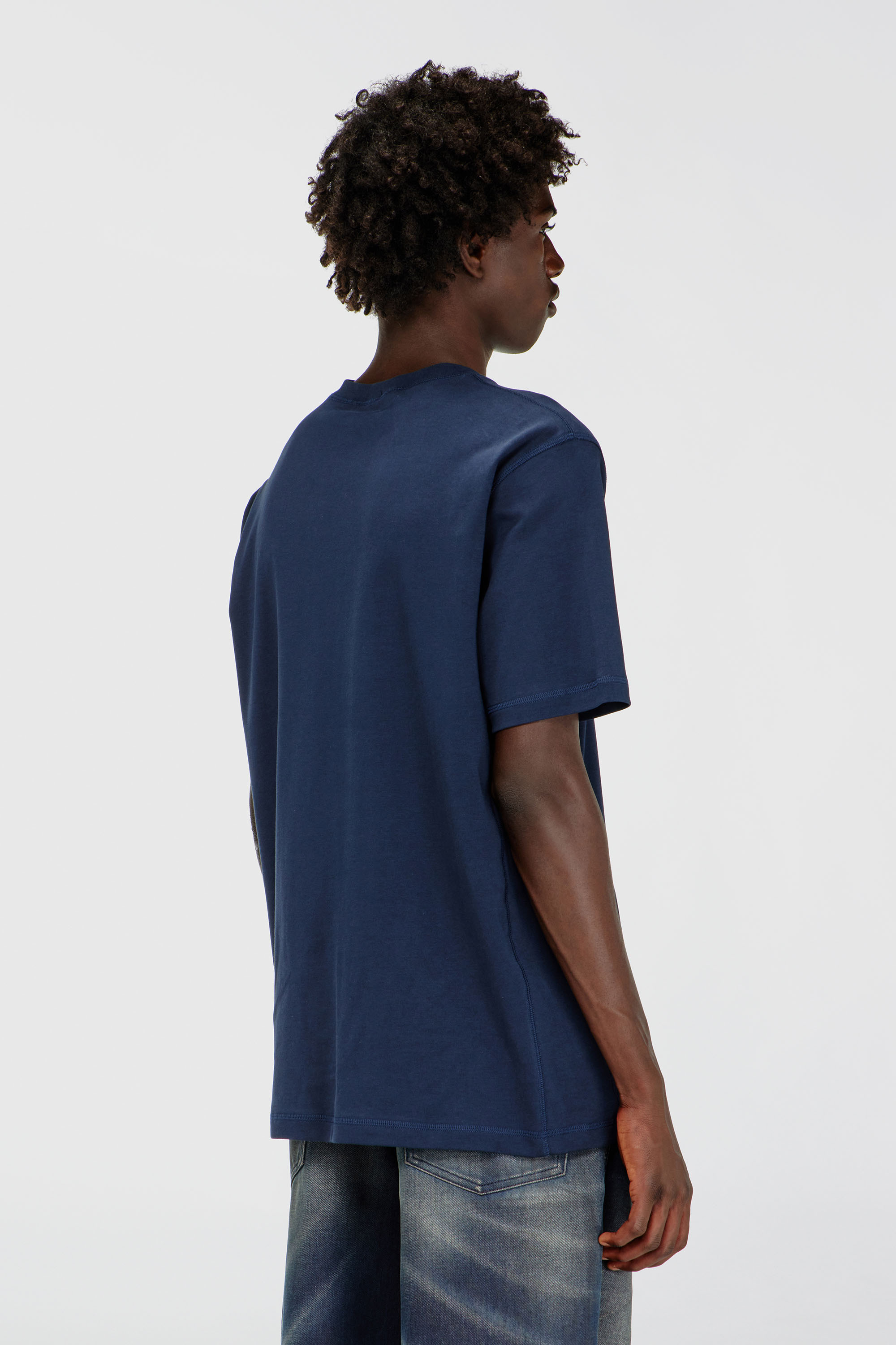 Diesel - T-MADJUST-TR, Man's Regular T-shirt with crew neck and Oval D in Blue - 4