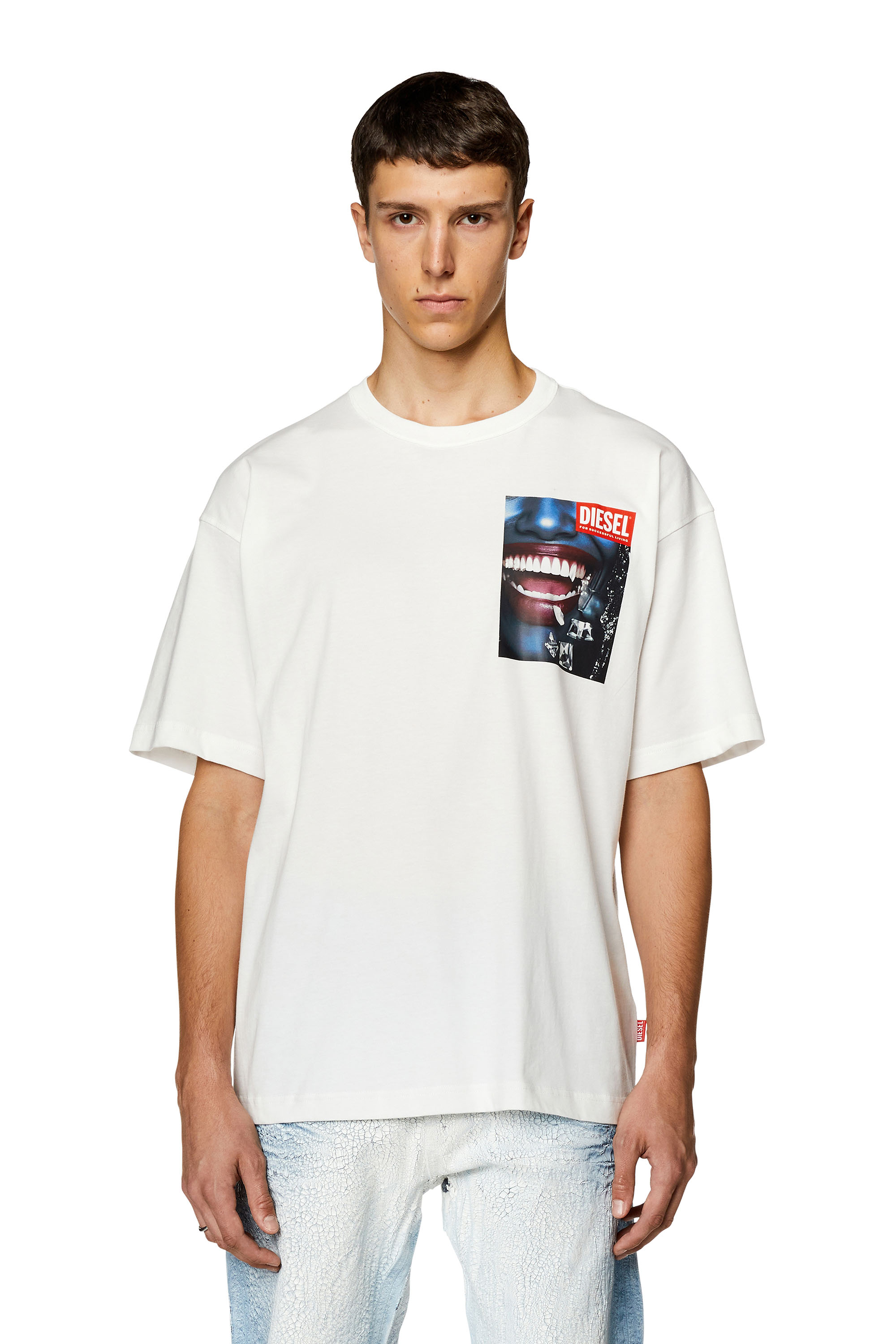 Diesel - T-NABEL-FACE, White - Image 1