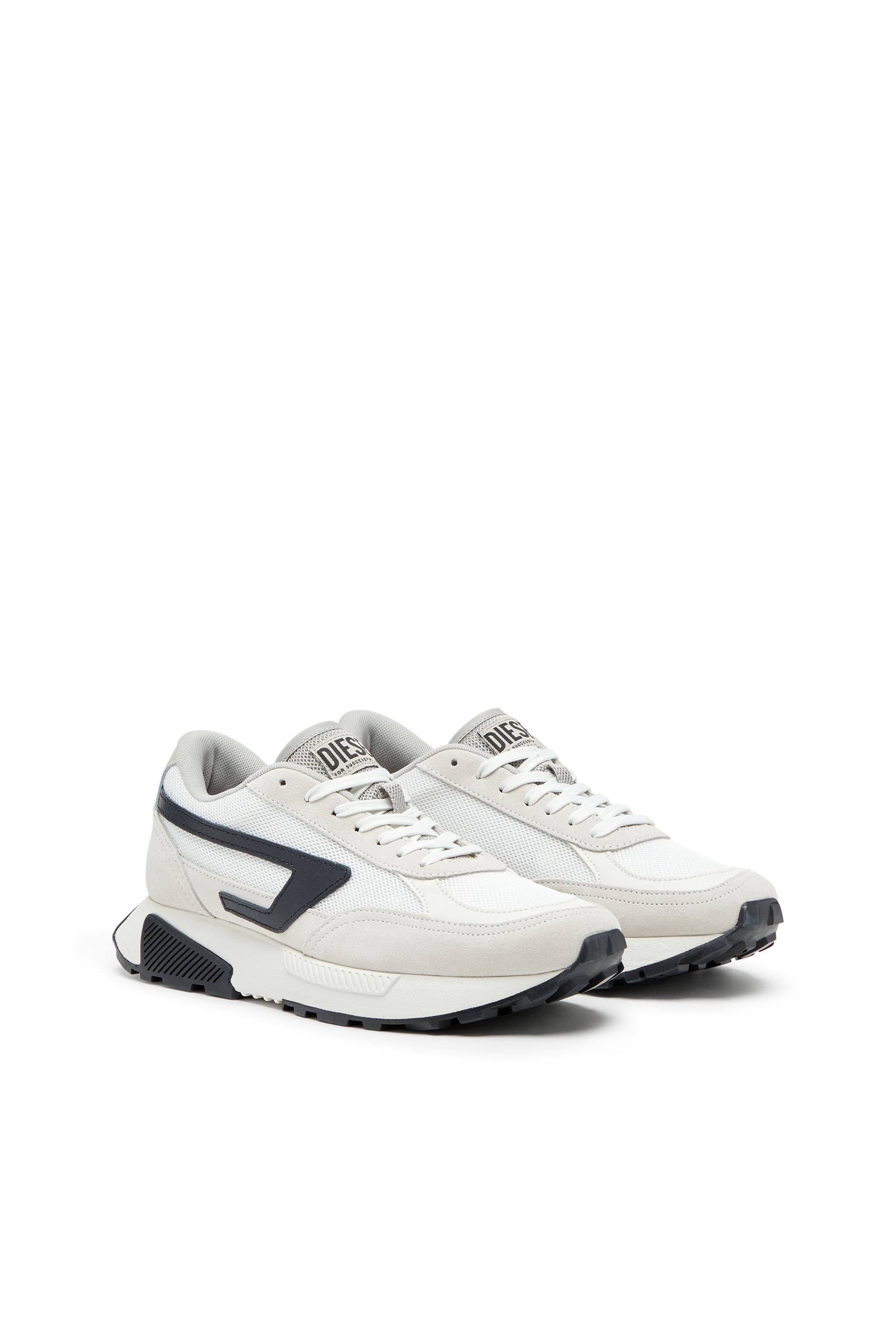 Diesel - S-TYCHE D, Man's S-Tyche D-Low-top sneakers in mesh, suede and leather in White/Black - 2