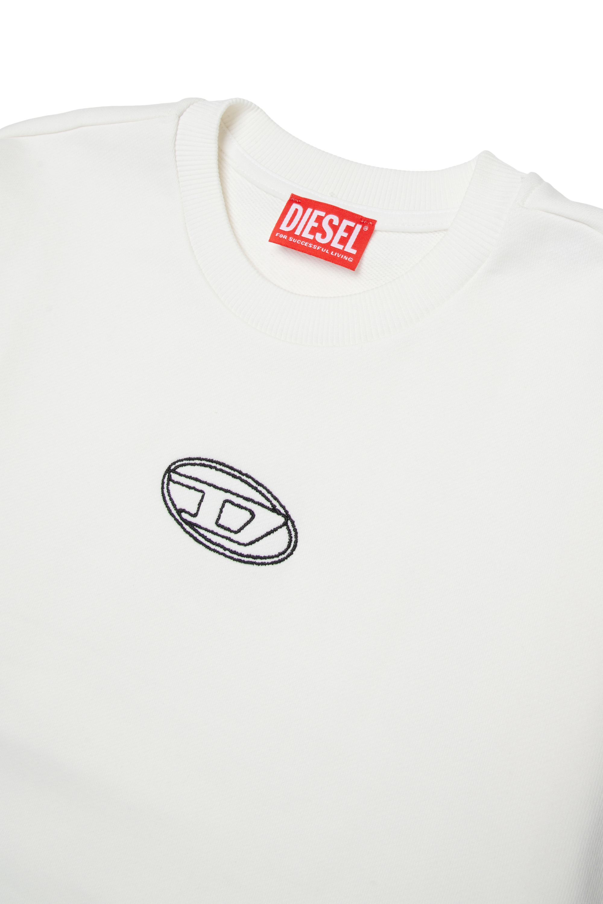 Diesel - SKIPRYS, Woman's Oversized sweatshirt with embroidery in White - 3