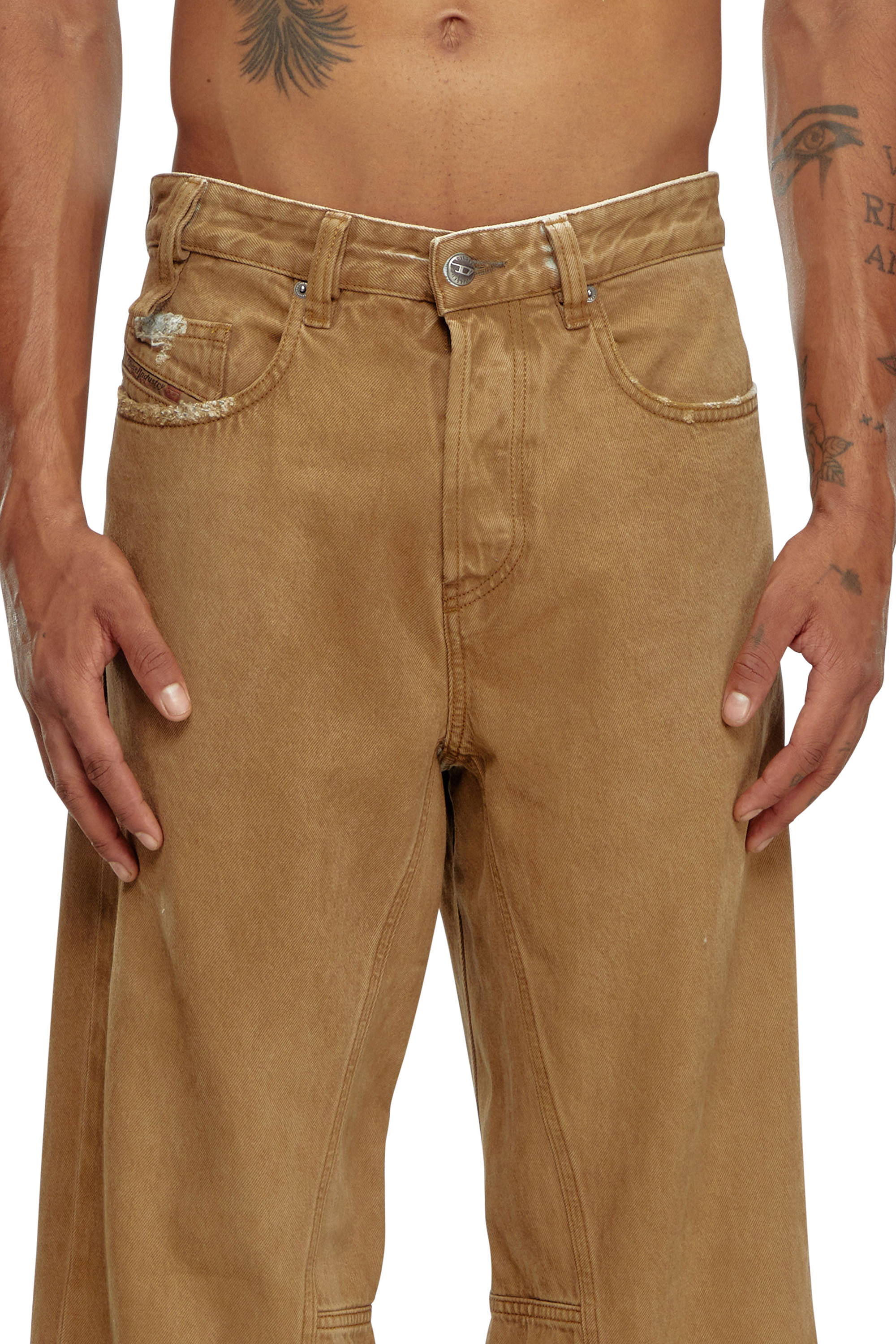 Diesel - Man's Straight Jeans 2001 D-Macro 09J82, Light Brown - 5