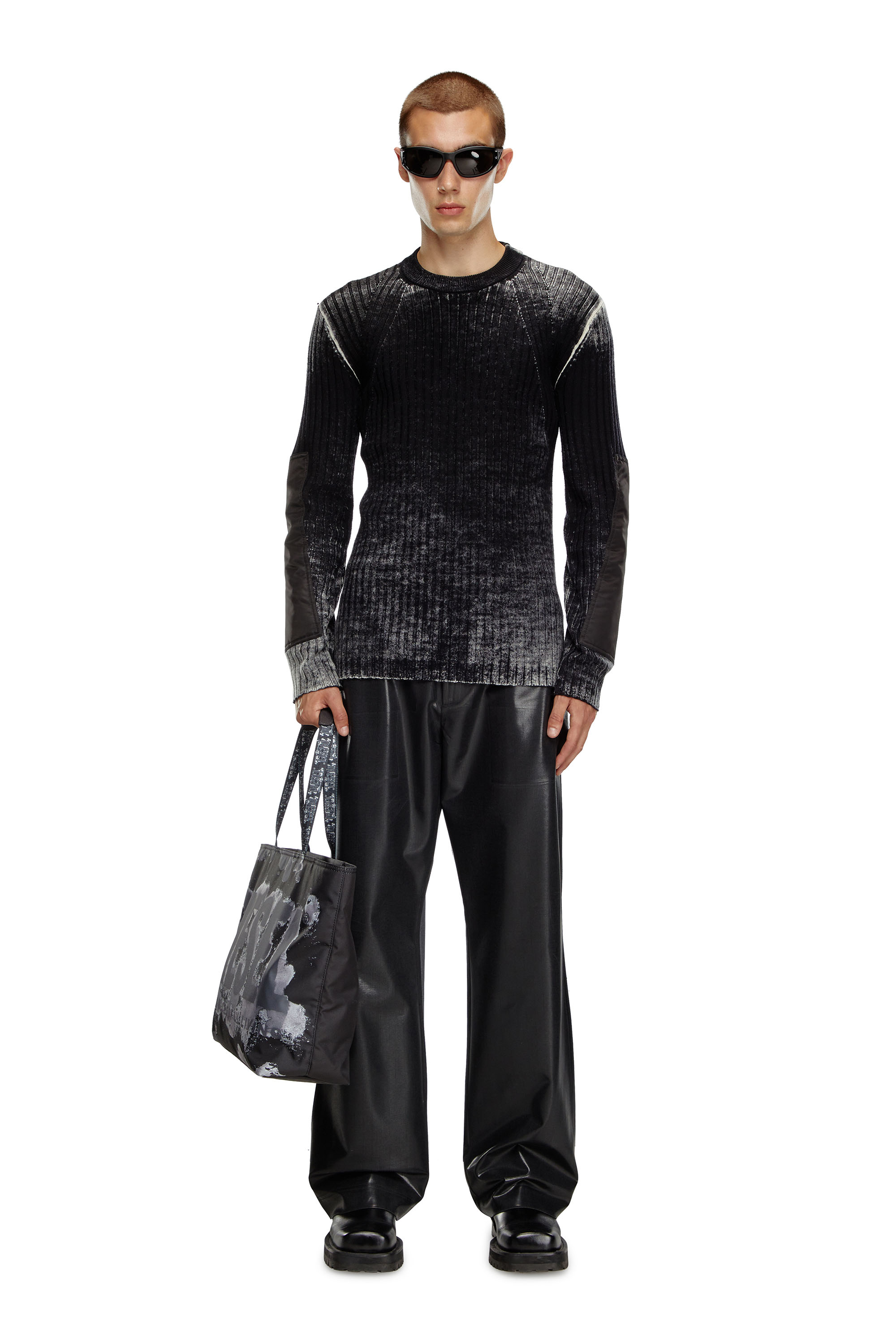 Diesel - K-RETRO, Man Wool jumper with elbow patches in Black - Image 2