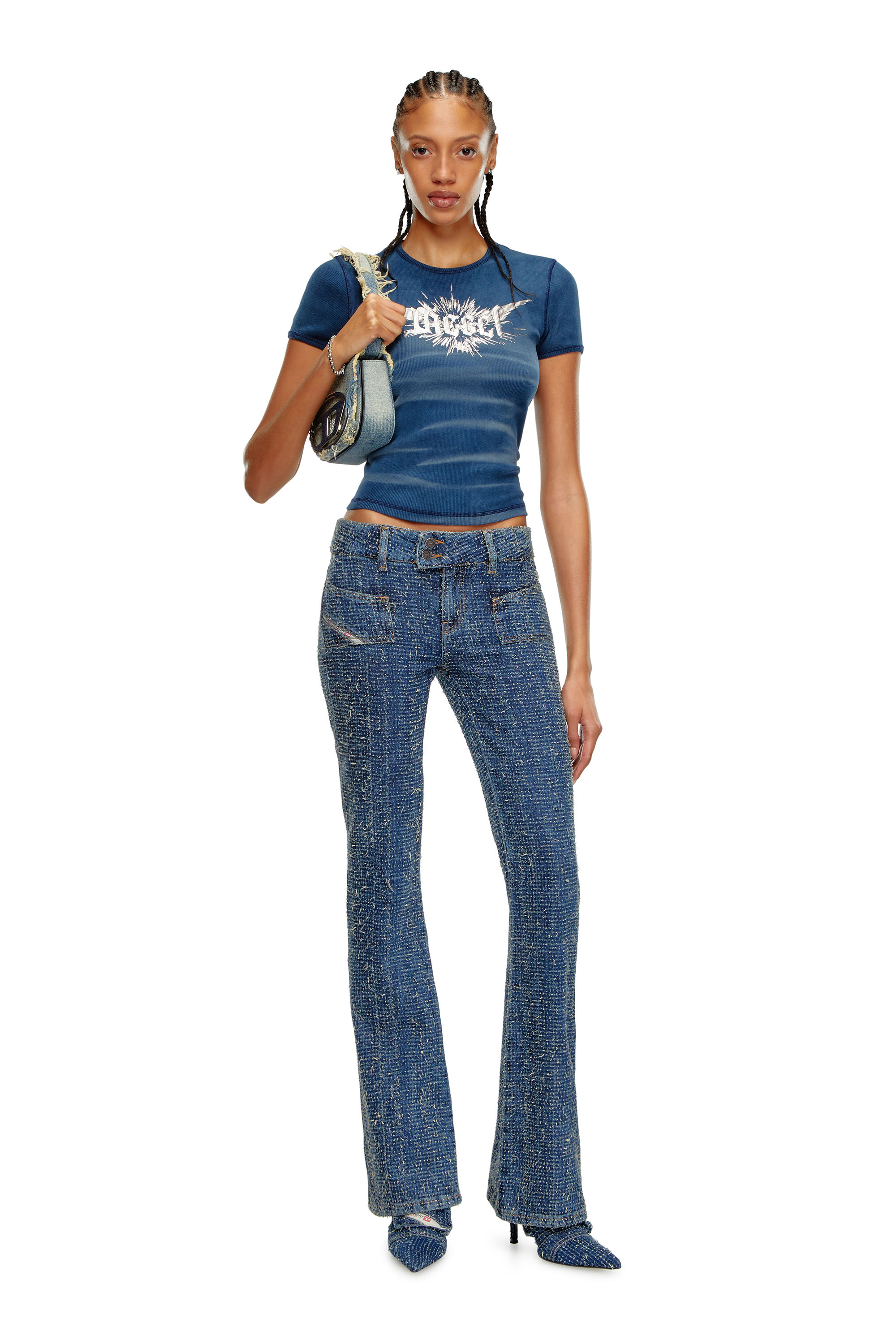 Diesel - Bootcut and Flare Jeans D-Ebush 0PGAH, Medium blue - Image 1