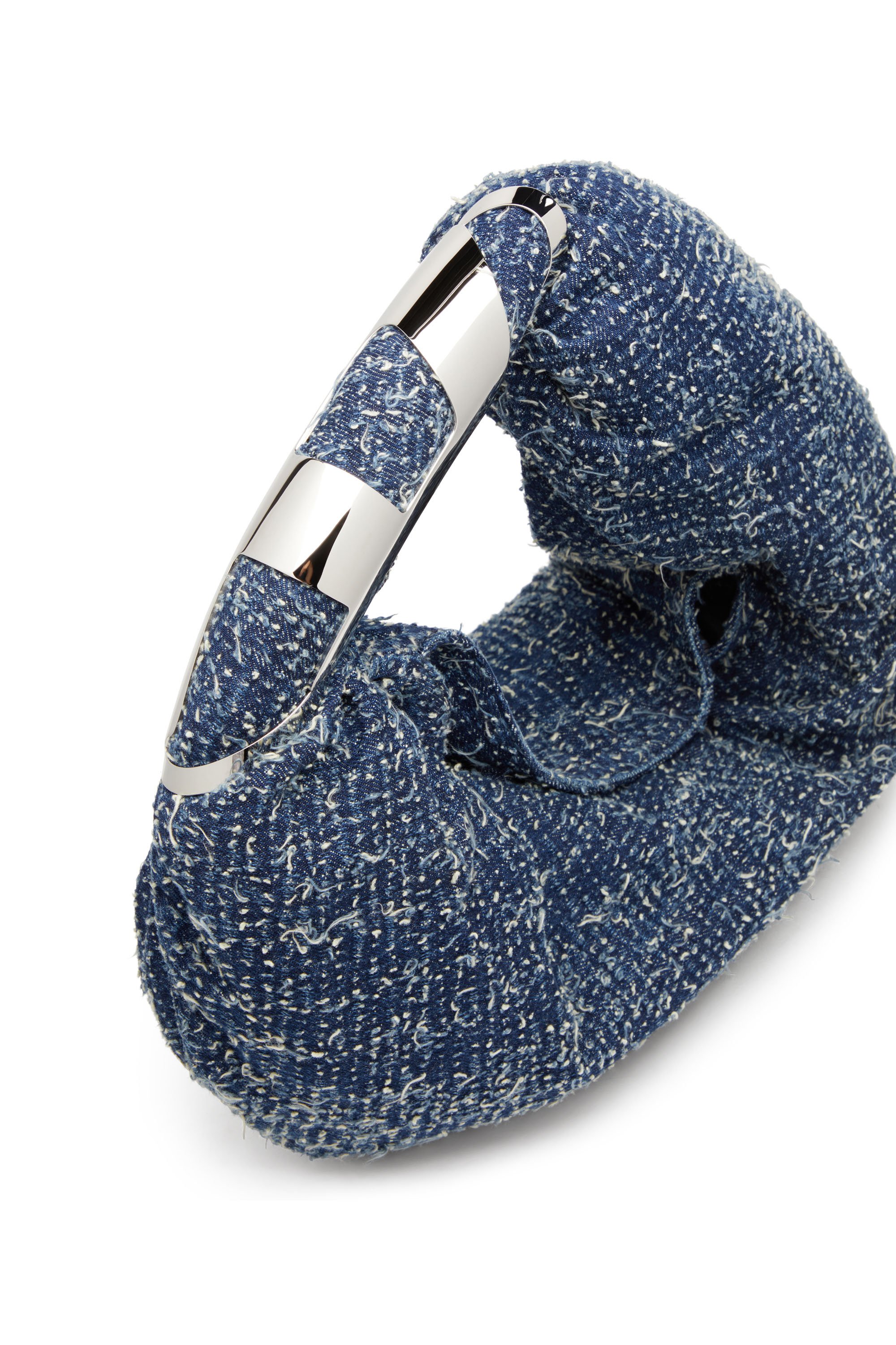 Diesel - GRAB-D HOBO S, Woman's Grab-D S-Hobo bag in bouclé denim in Blue - 5