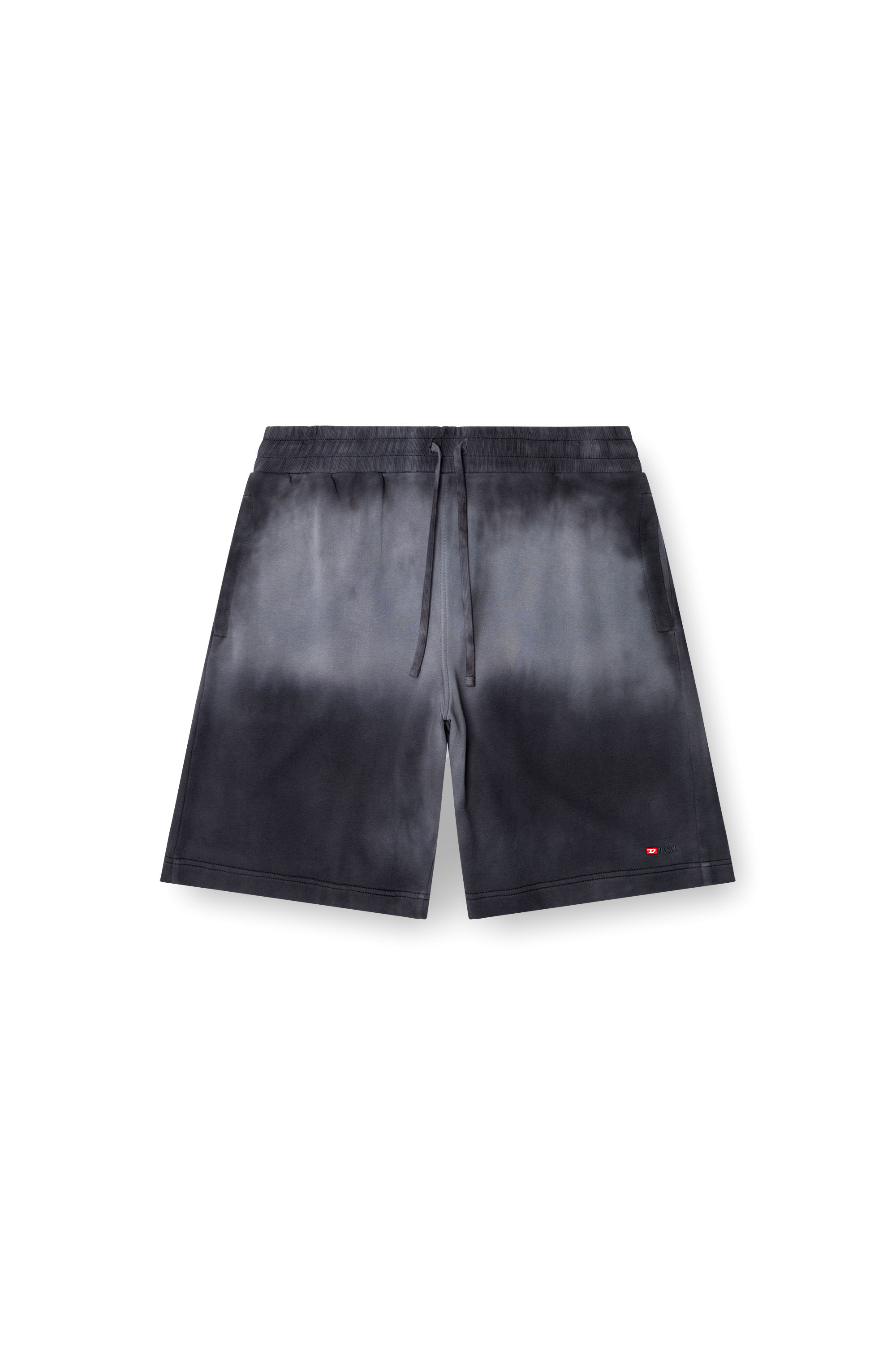 P-CROWNE-R1, Black Diesel - P-CROWNE-R1, Man's Faded sweat shorts with micro logo in Black - 2