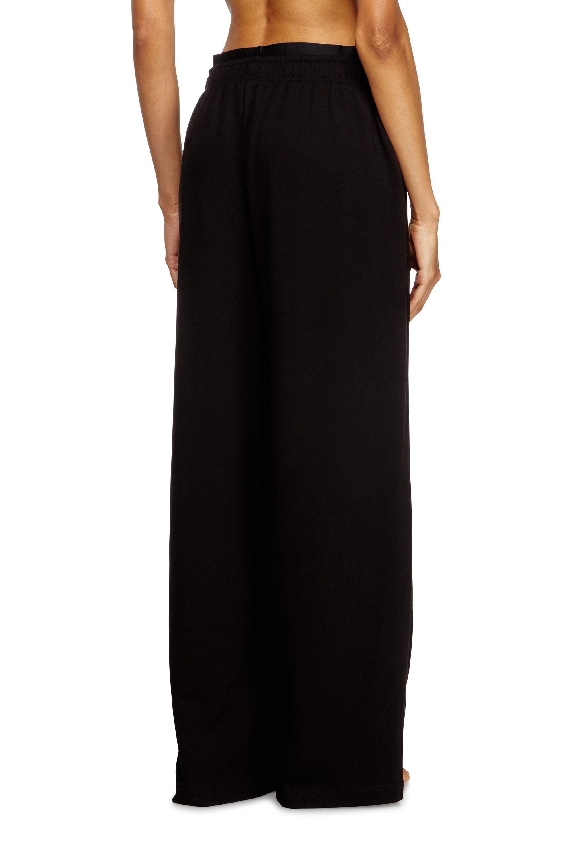 Diesel - LESLIE-D-POP, Woman's Cotton terry sweatpants with logo waistband in Black - 4