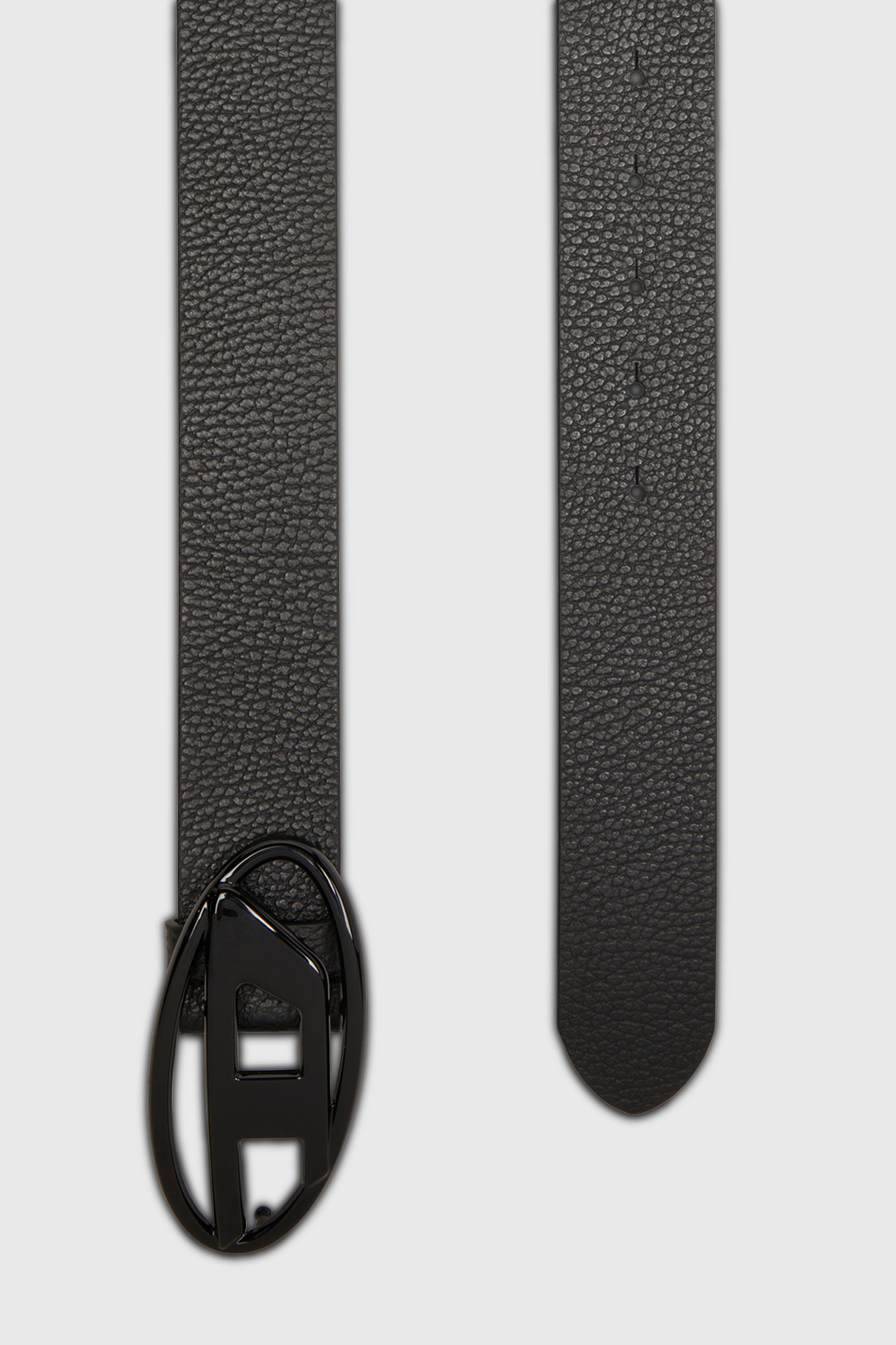 Diesel - B-1DR, Unisex's 4cm leather belt with matte Oval D buckle in Black - 2