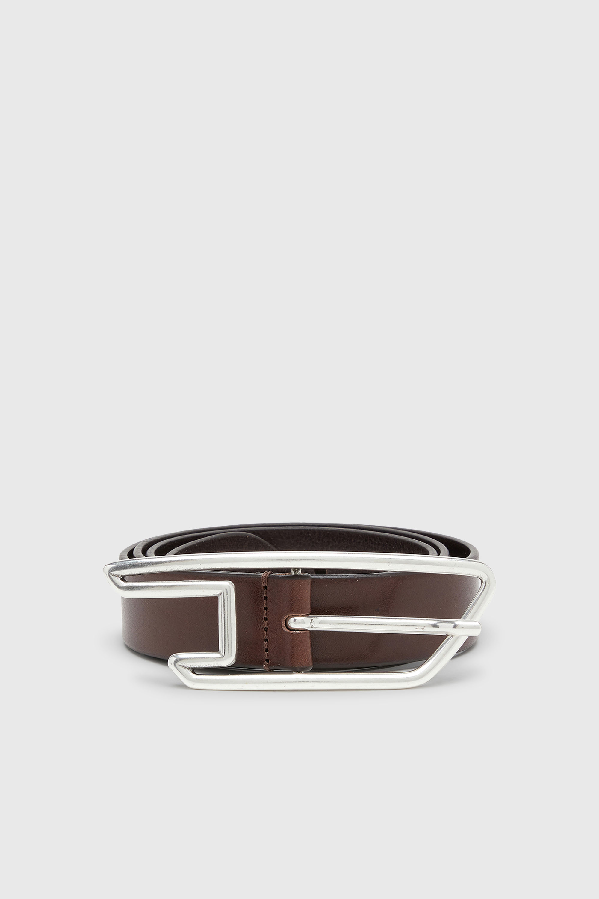 Diesel - B-D LINE 30, Unisex's 3cm leather belt with D-logo buckle in Brown - 1
