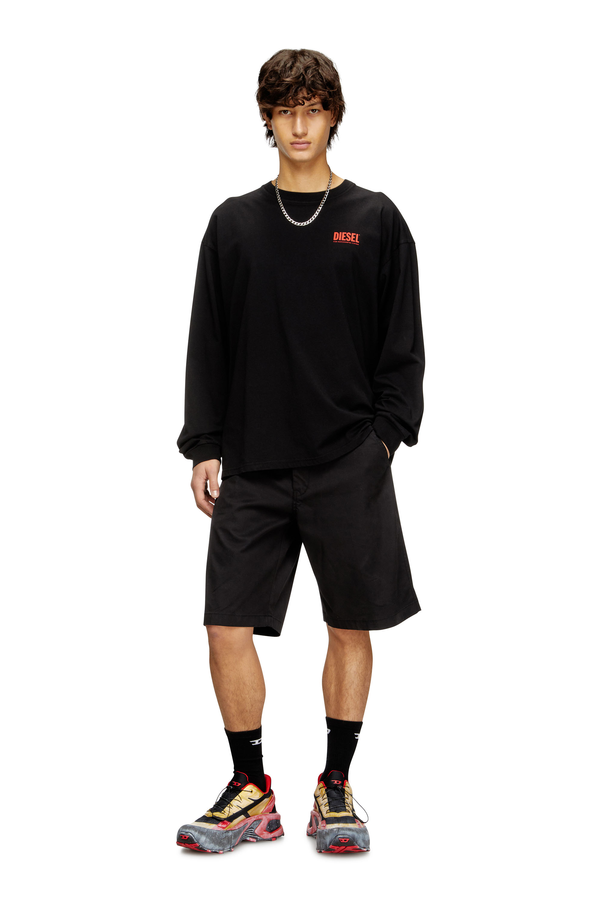 Diesel - T-BOXT-LS-BISK, Man's Relaxed long-sleeve T-shirt with Diesel logos in null - 2