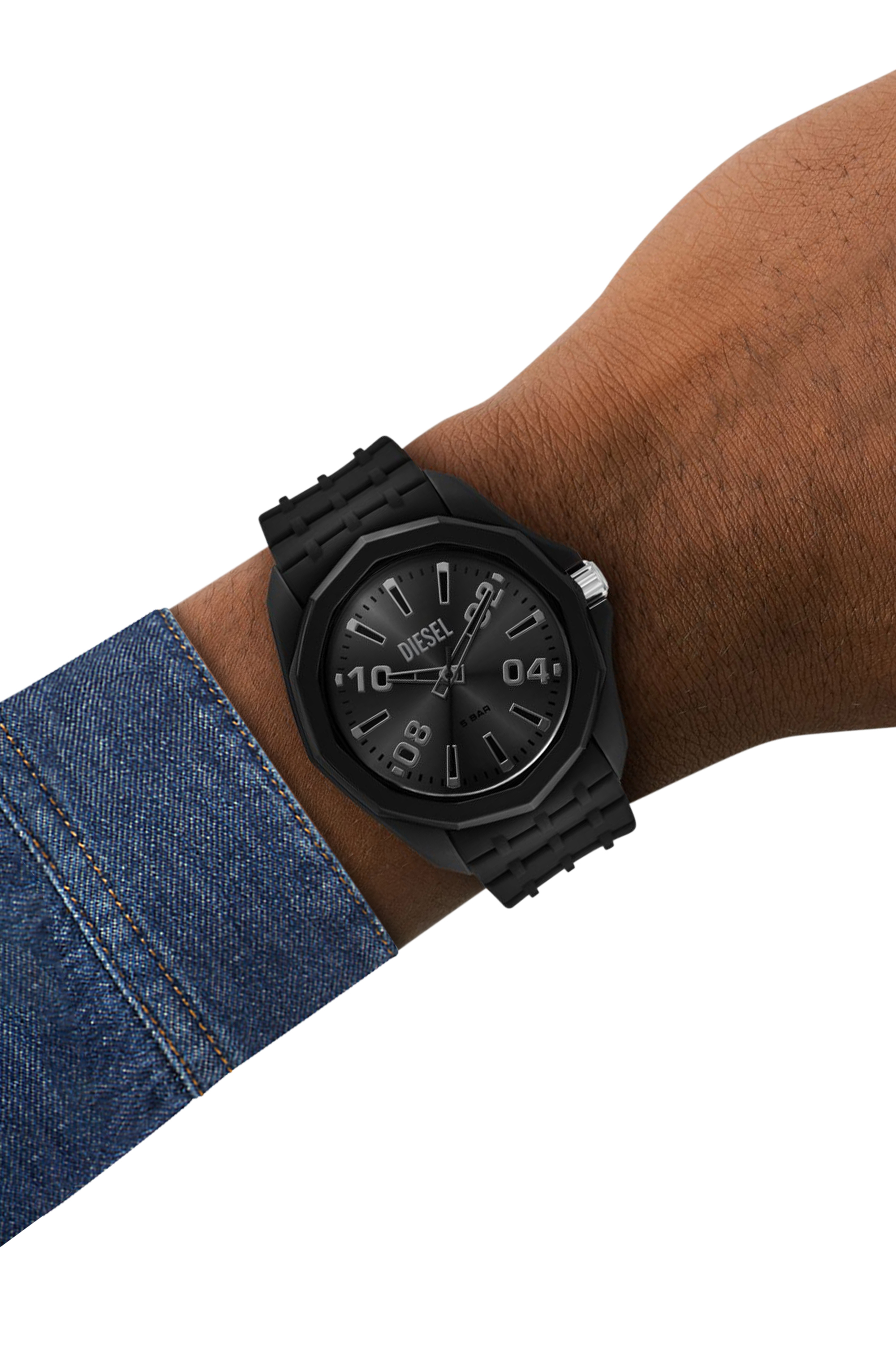 Diesel - DZ2243 WATCH, Man's Stinger black silicone watch in Black - 4