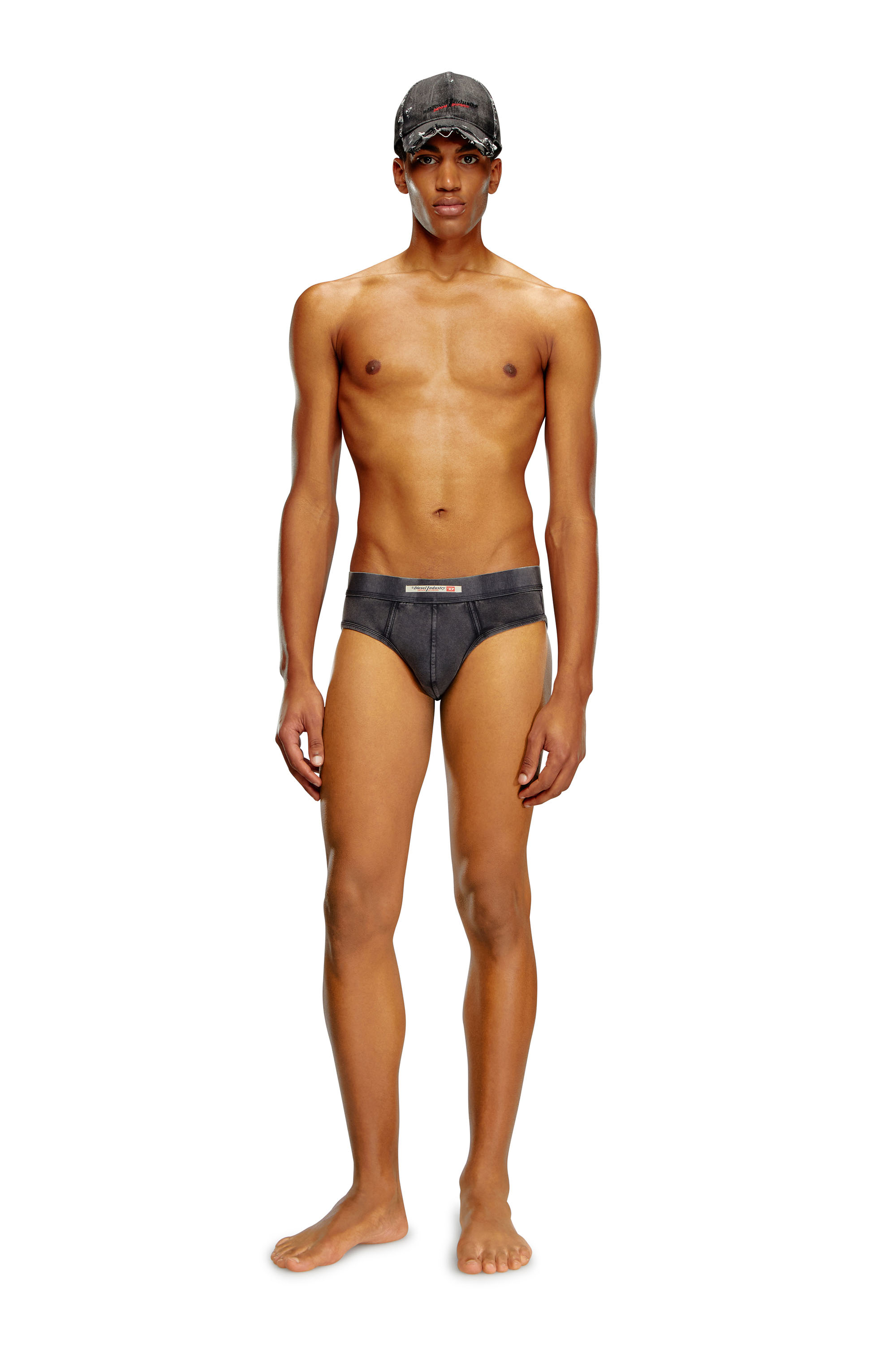 Diesel - UMBR-ANDRE-H, Man's Briefs in denim-effect cotton in Black - 1