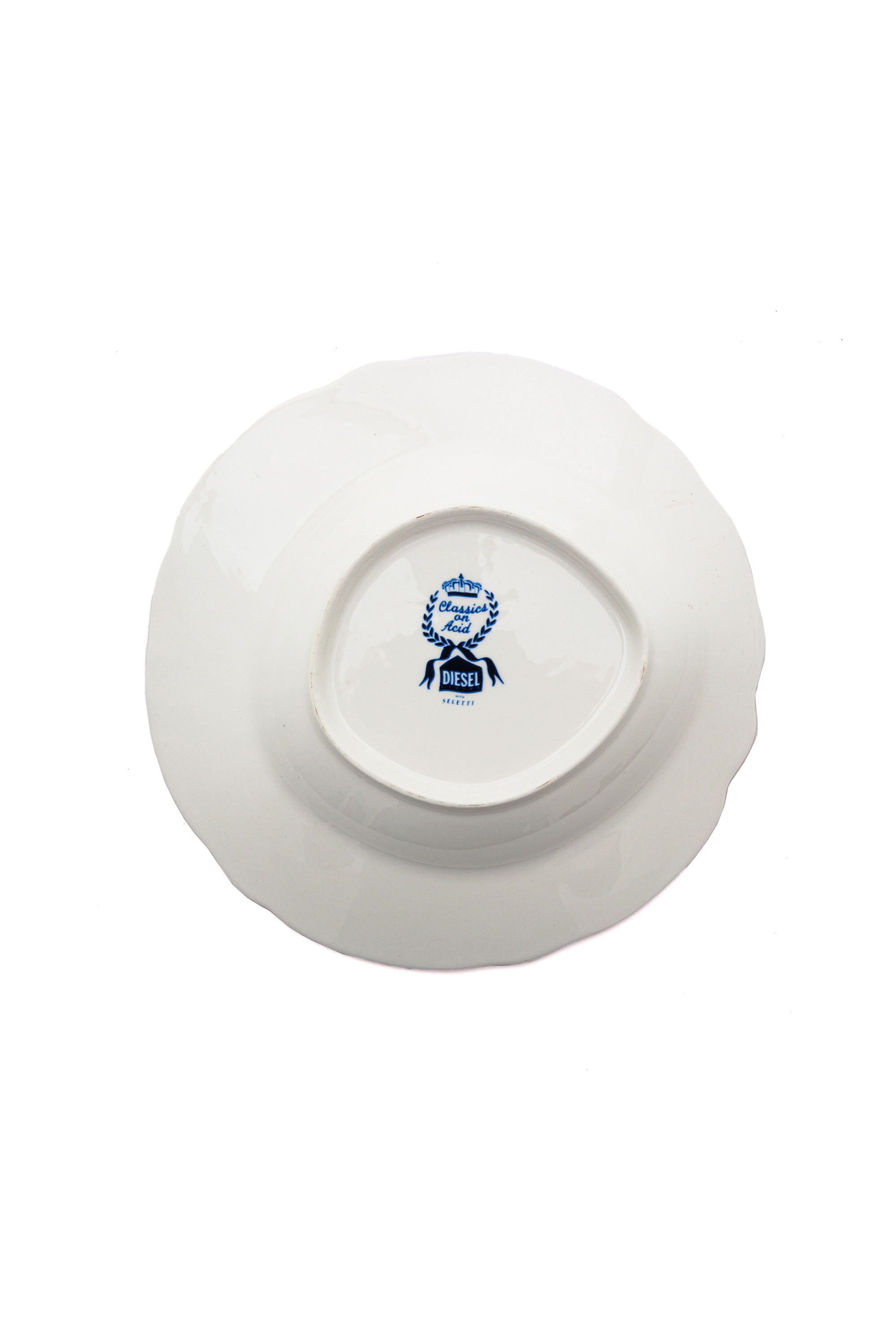 Diesel - 11220 SOUP PLATE IN PORCELAIN "CLASSIC O, Unisex's Pocelain soupe plate in White/Blue - 2