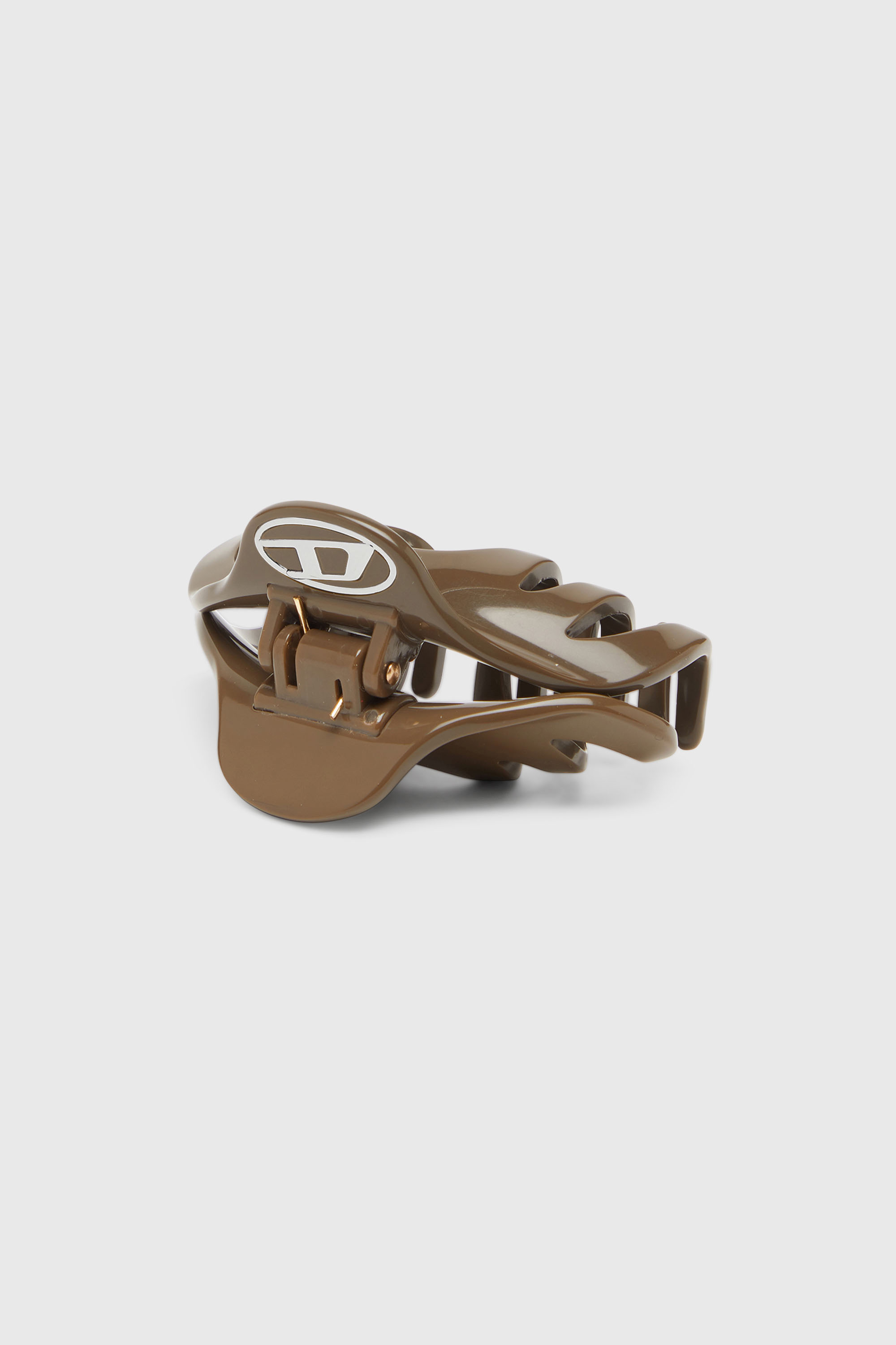 Diesel - TALON CLIP, Woman's Resin hair clip with Oval D logo in Brown - 1