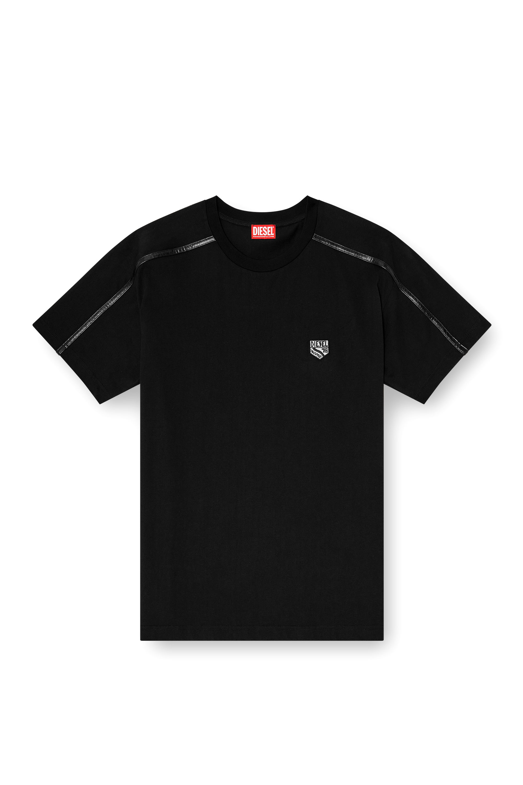 Diesel - T-NORM-FL, Man's T-shirt with contrast trims and logo patch in null - 3