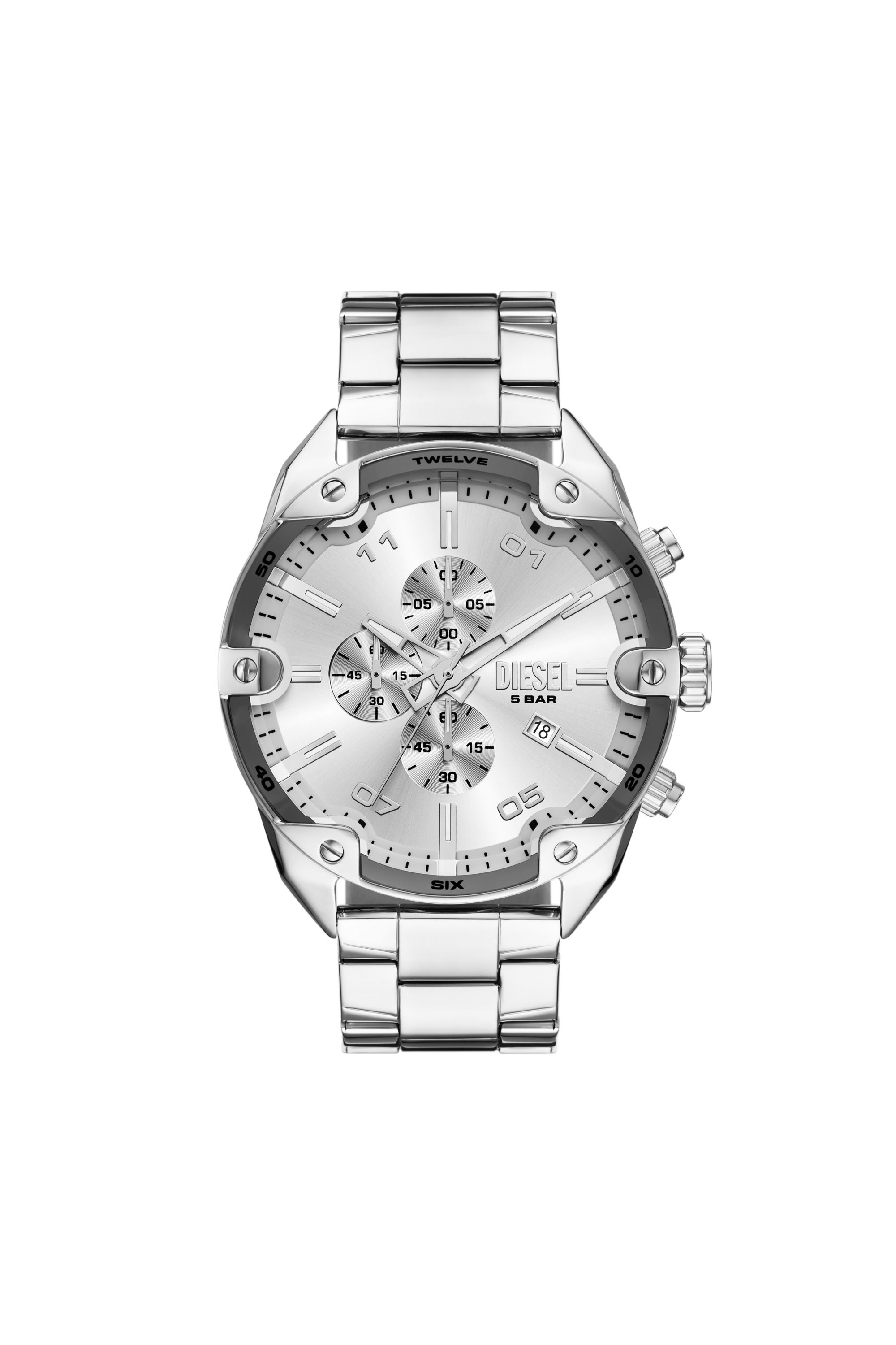 Diesel - DZ4677, Man's Spiked stainless steel watch in Silver - 1