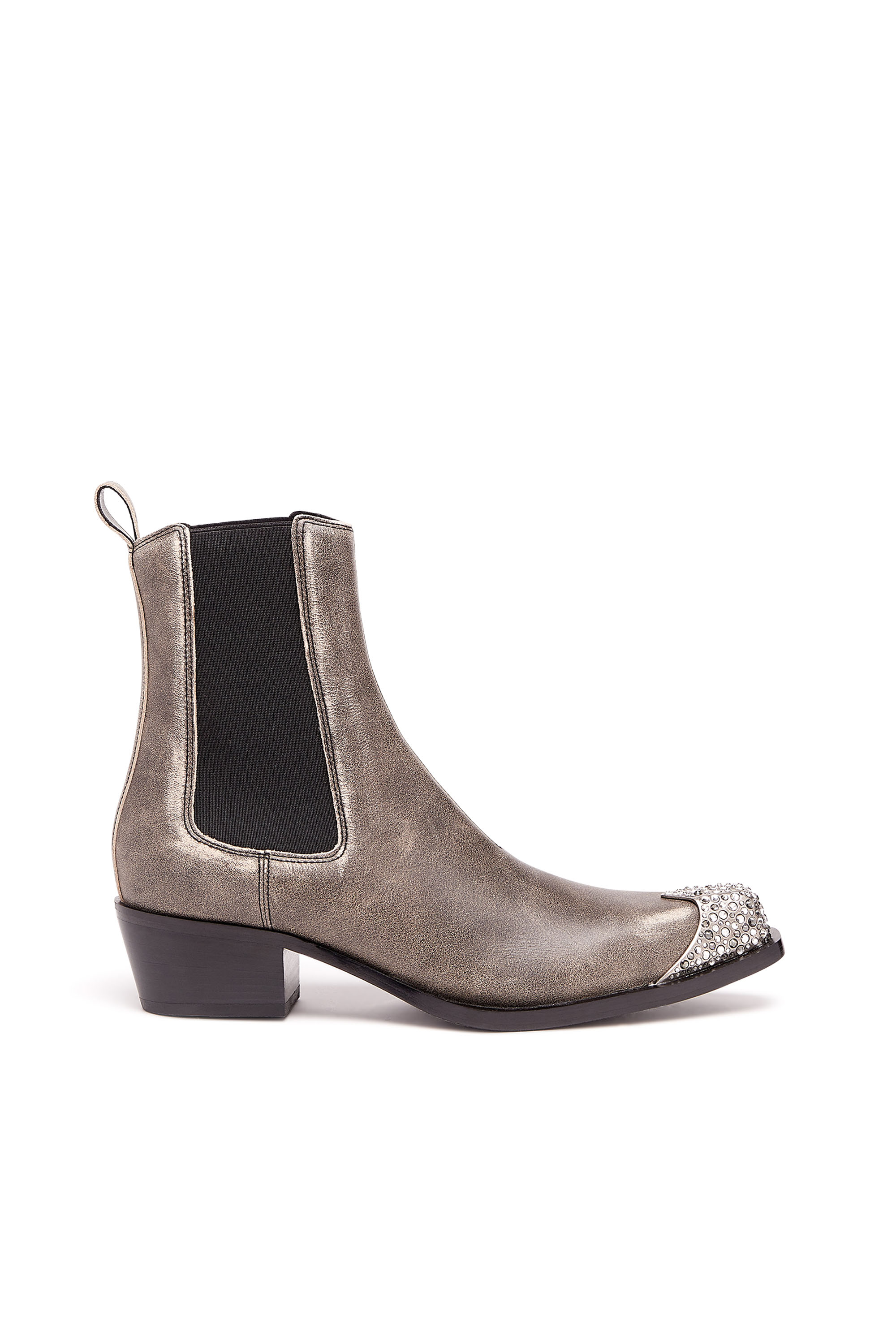 D-CALAMITY AB, Brown Diesel - D-CALAMITY AB, Woman's D-Calamity Ab - Treated leather boots with crystal toe cap in Brown - 1
