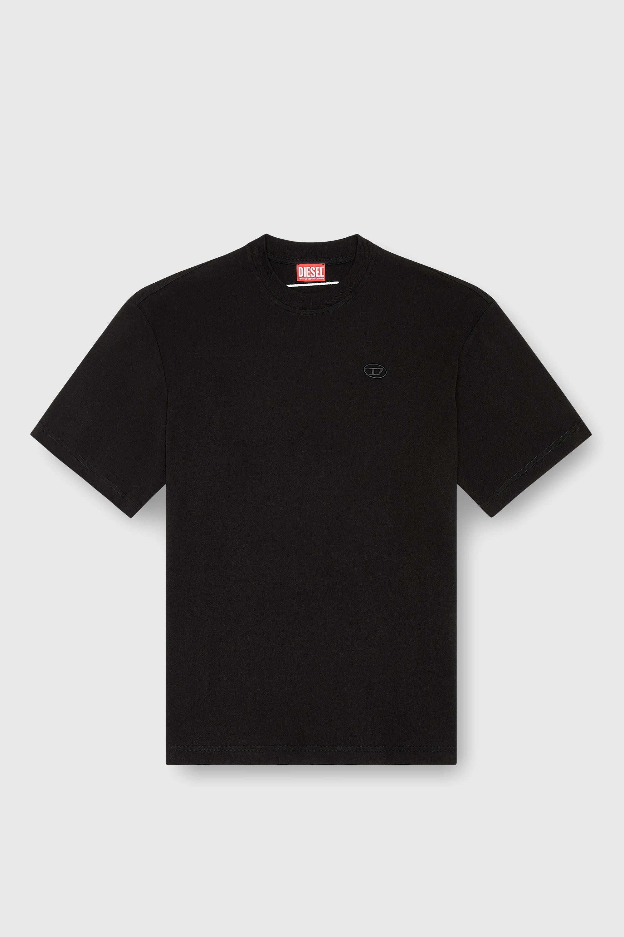 Diesel - T-BOGGY-MEGOVAL-D, Man's T-shirt with maxi oval D embroidery in Black - 2