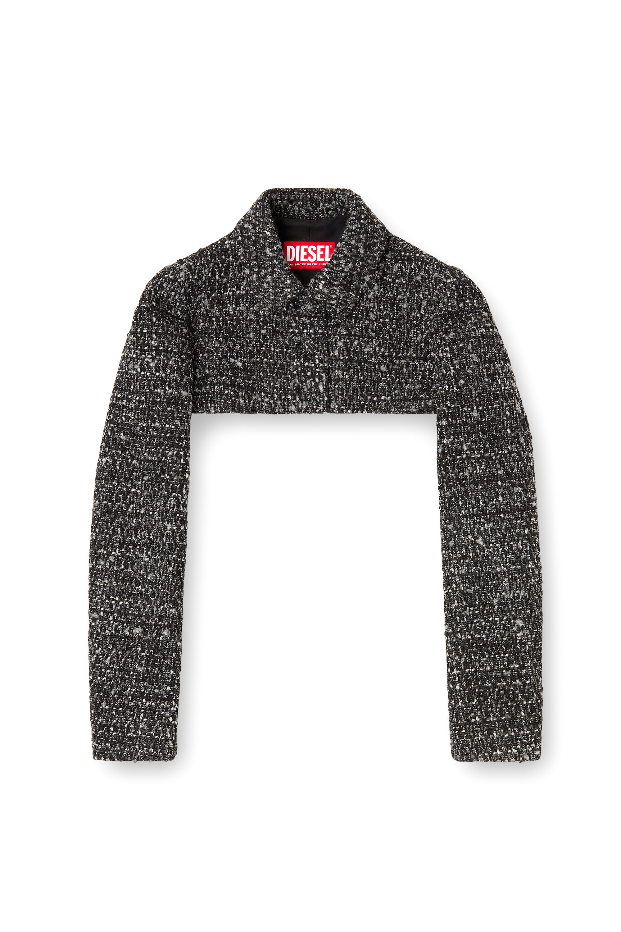 G-ANNE, Black Diesel - G-ANNE, Woman's Bouclé jacket with ultra-crop hem in Black - 2