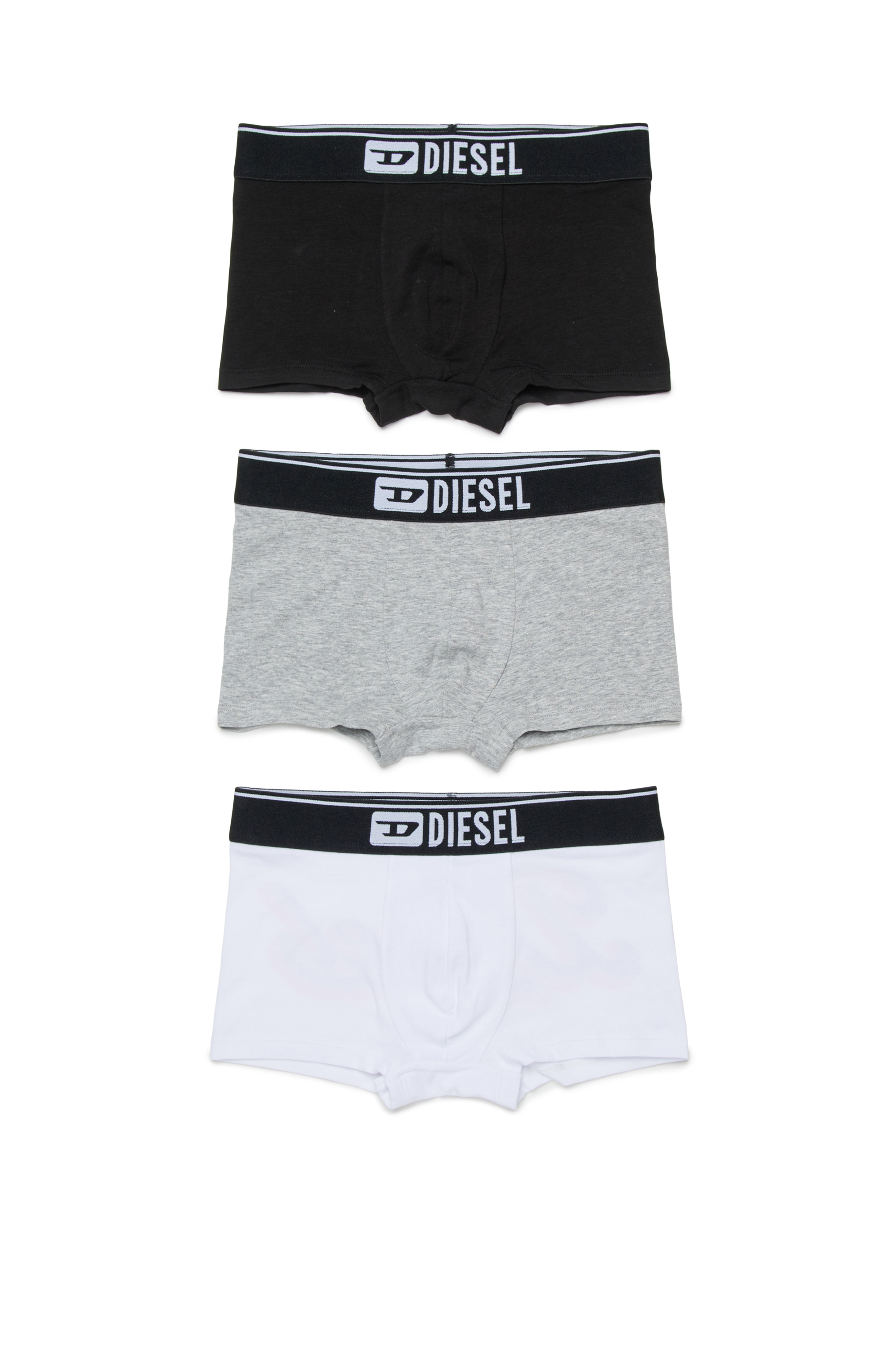 Diesel - UM-UGORTRIPACK-DD, Man's Three-pack boxers with back print in White/Black - 1