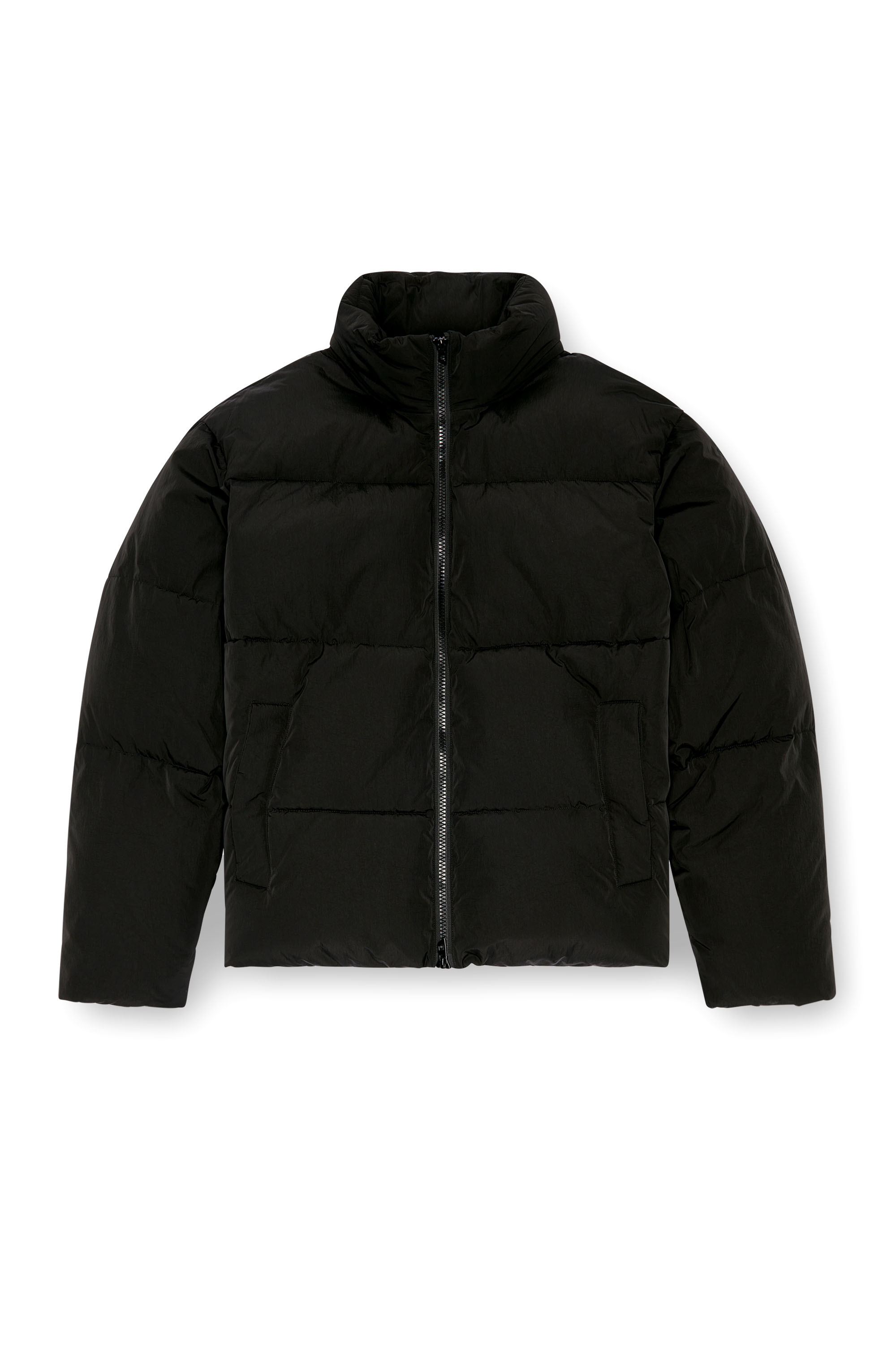 Diesel - W-RAVEEL, Man's Hooded down jacket in wrinkled nylon in Black - 3