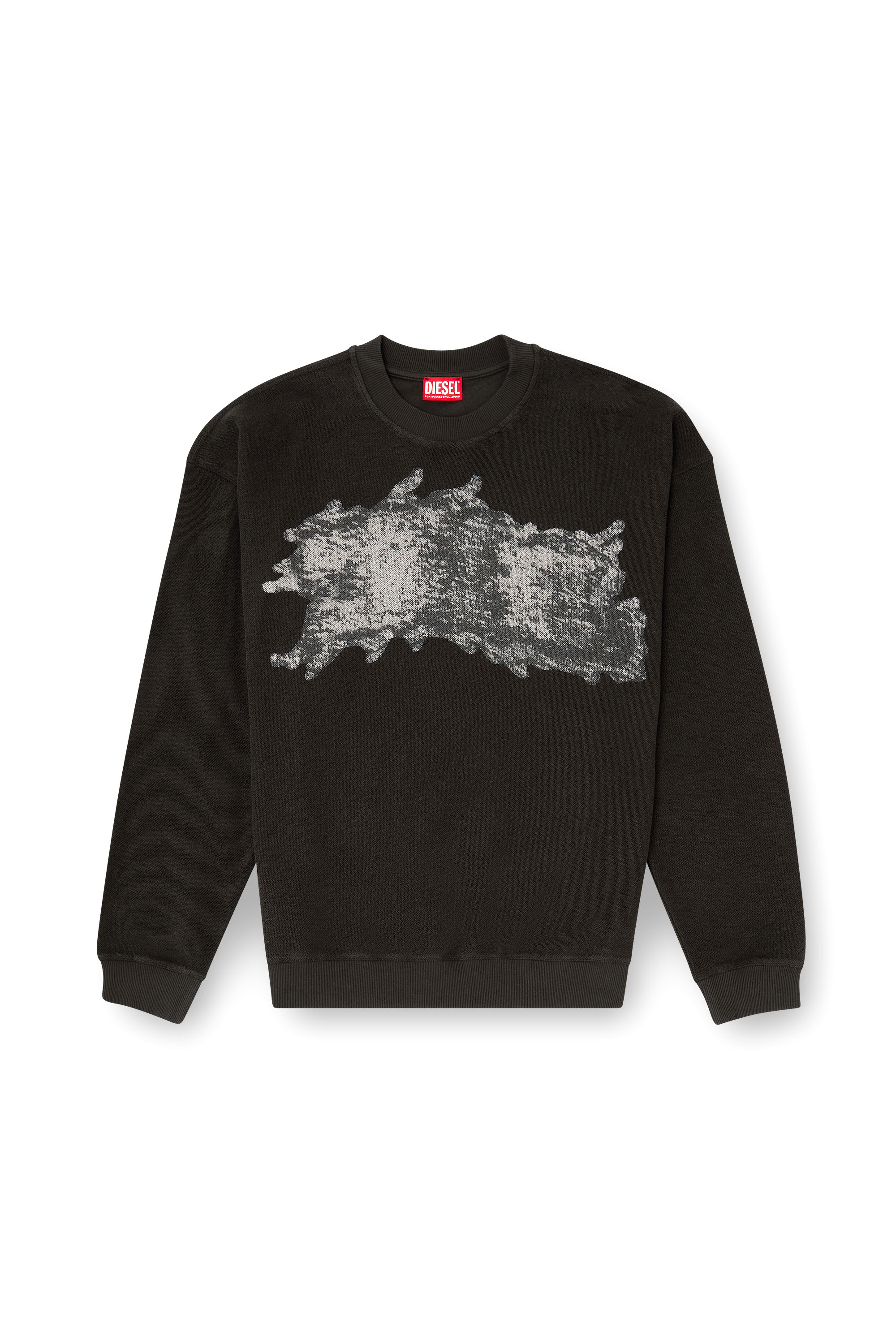Diesel - S-VALENTIN-JMBV, Man's Sweatshirt with graffiti print in Dark grey - 2
