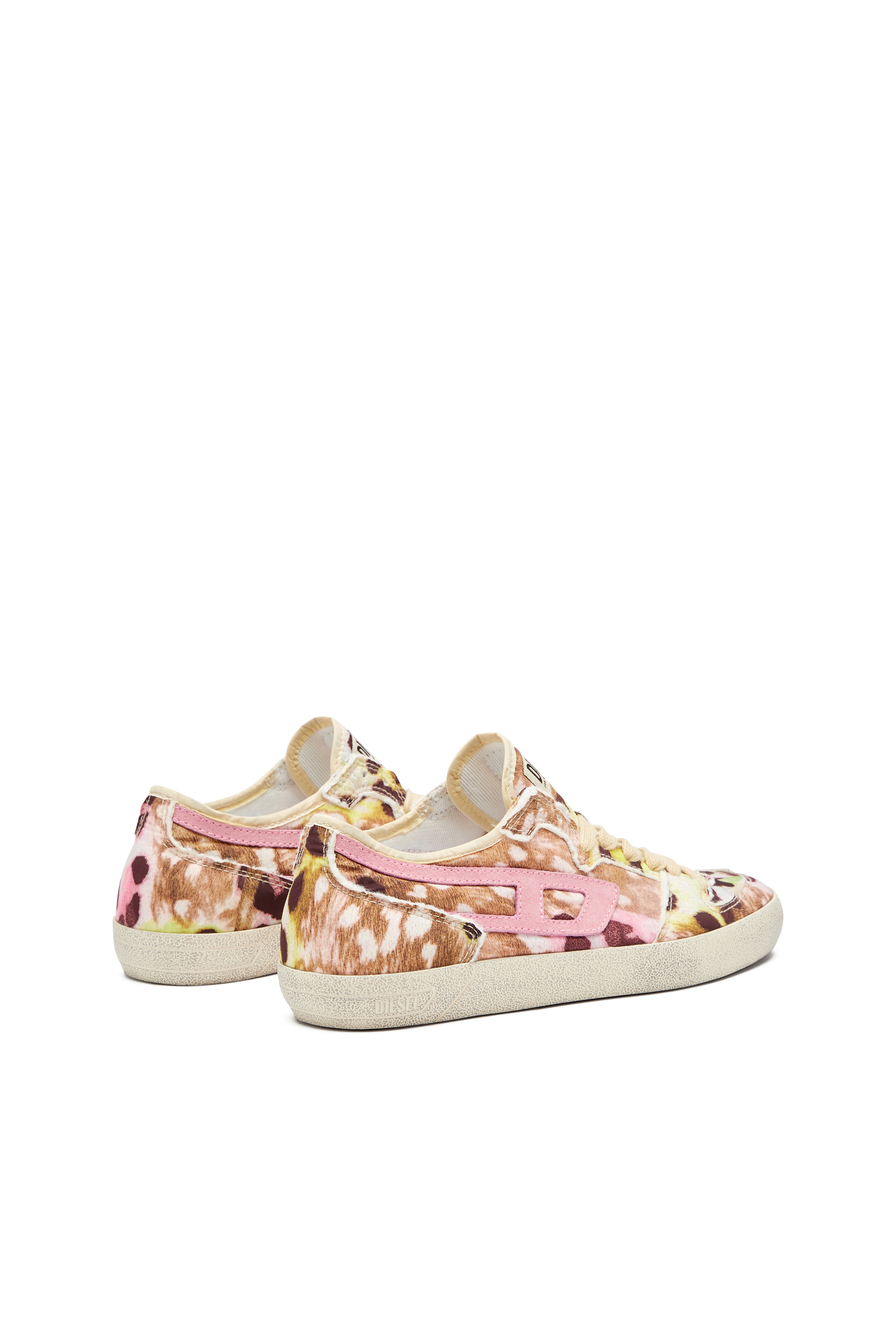 Diesel - S-LEROJI D-1 LOW W, Woman's S-Leroji D-Distressed sneakers in printed nylon in Multicolor - 3