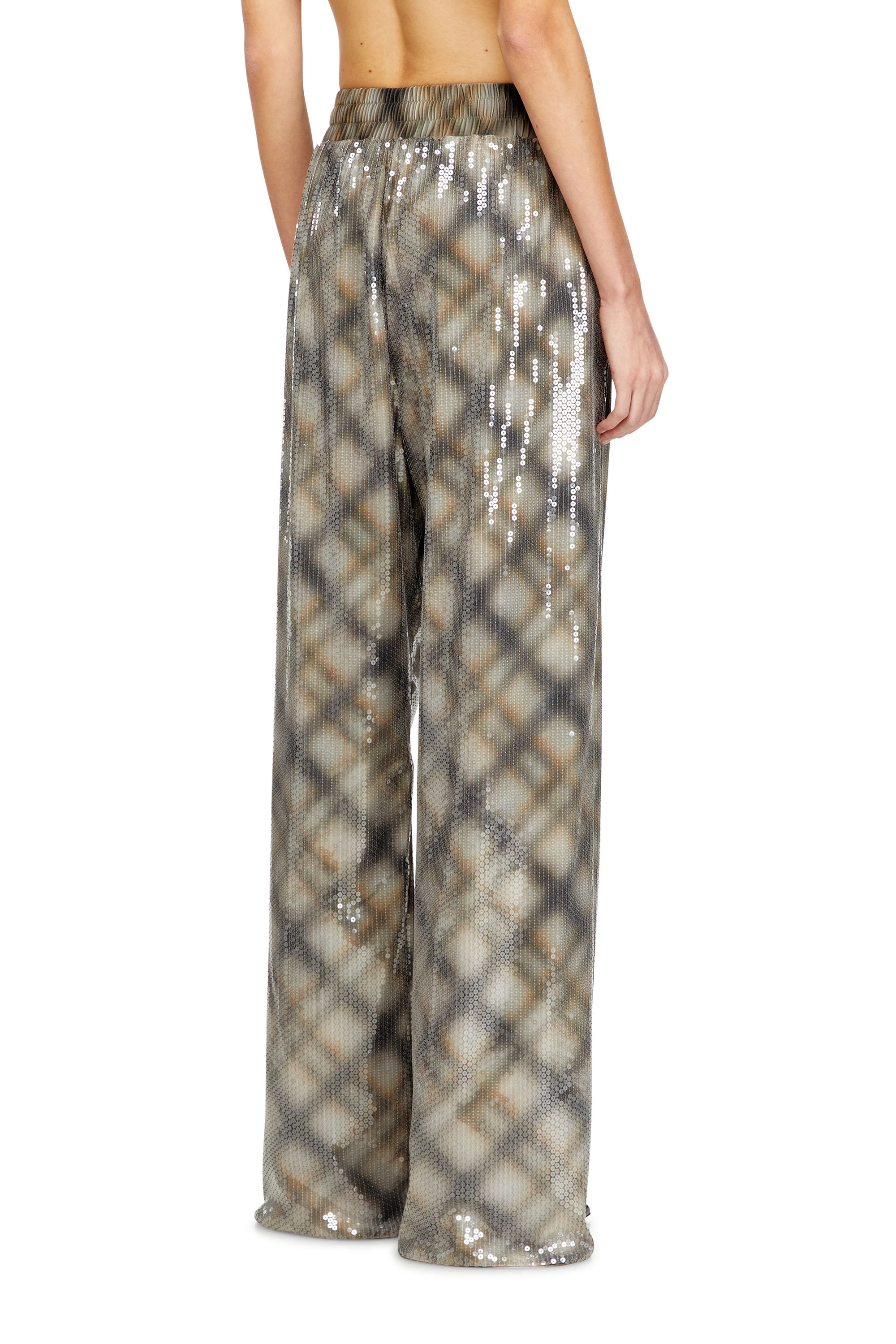 Diesel - P-ERQUEEN, Woman's Sequined pants in with plaid design in null - 3
