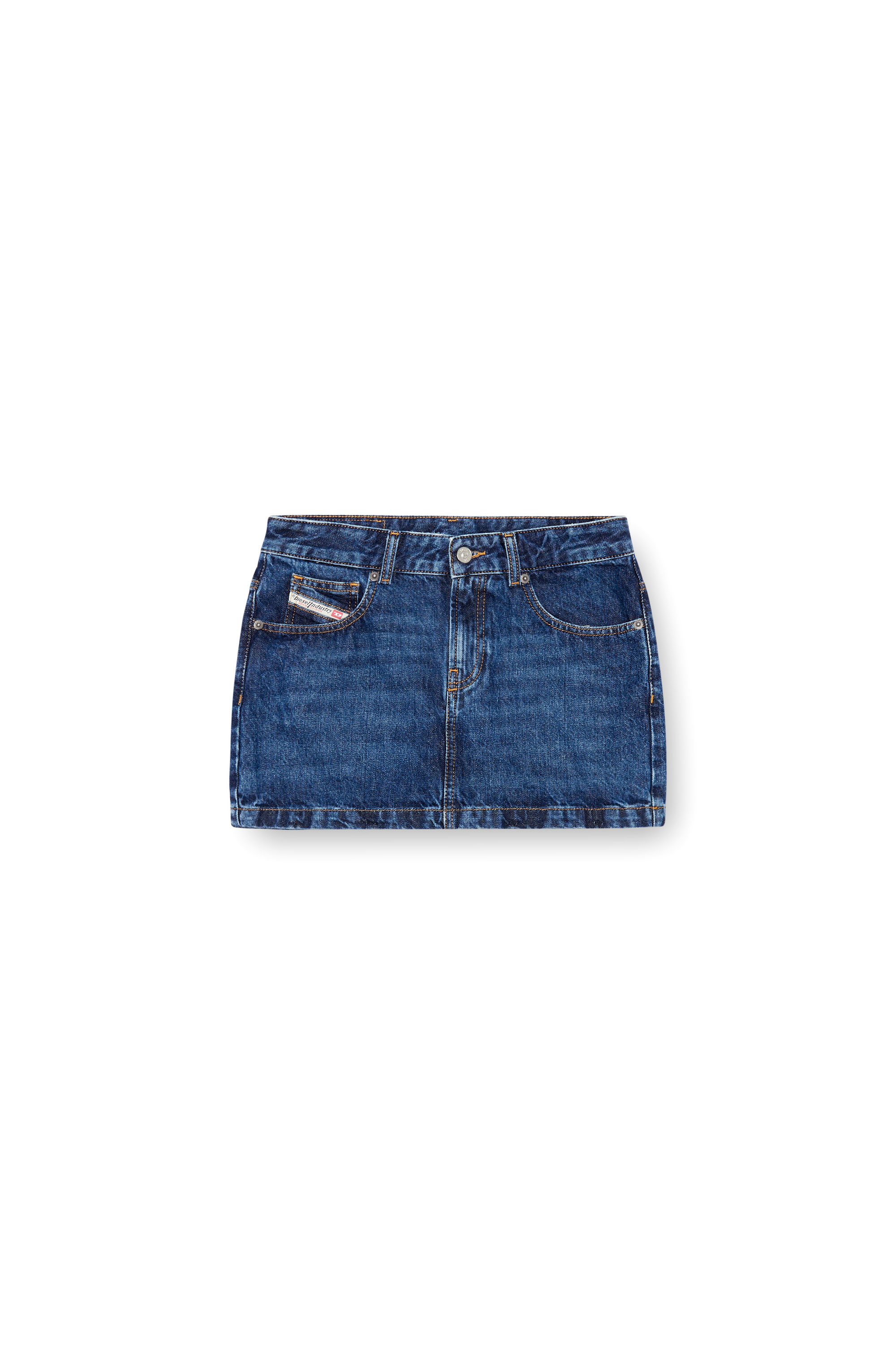 DE-RON, Dark Blue Diesel - DE-RON, Woman's Mini skirt in denim in Dark Blue - 2