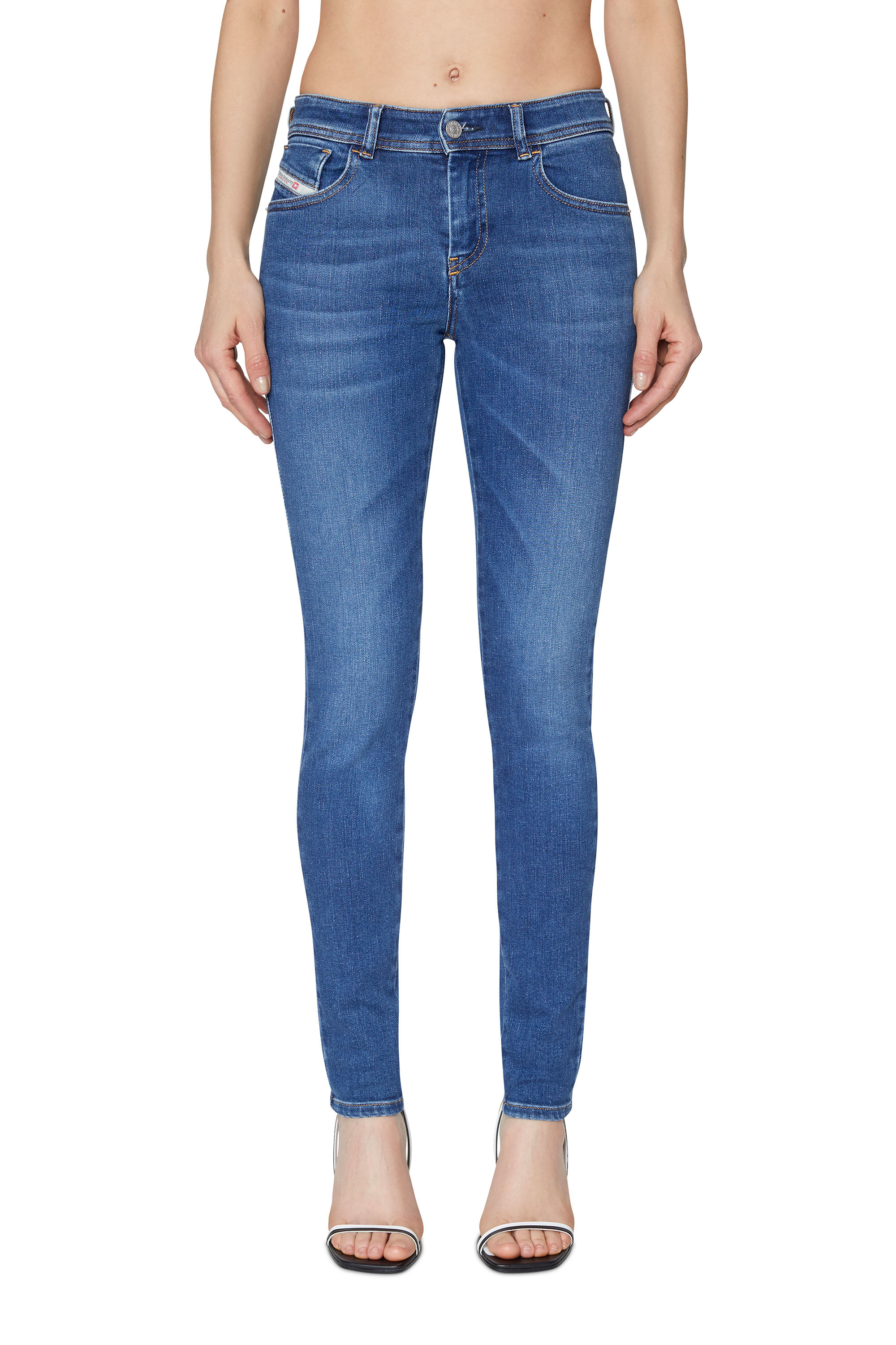 Diesel - Super skinny Jeans 2017 Slandy 09C21, Woman's Super skinny Jeans - 2017 Slandy in Medium blue - 3