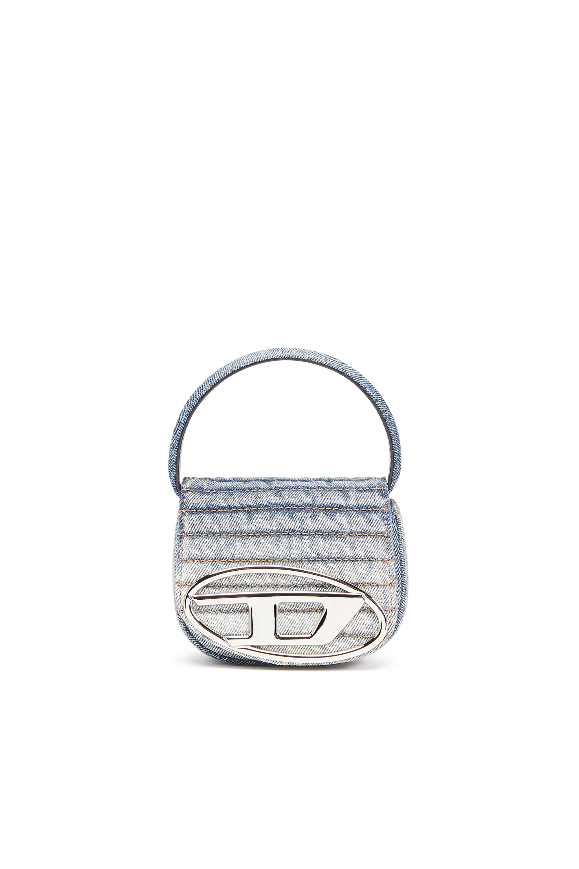 Diesel - 1DR XS, Woman's 1DR XS - Iconic mini bag in solarised denim in Blue/White - 1
