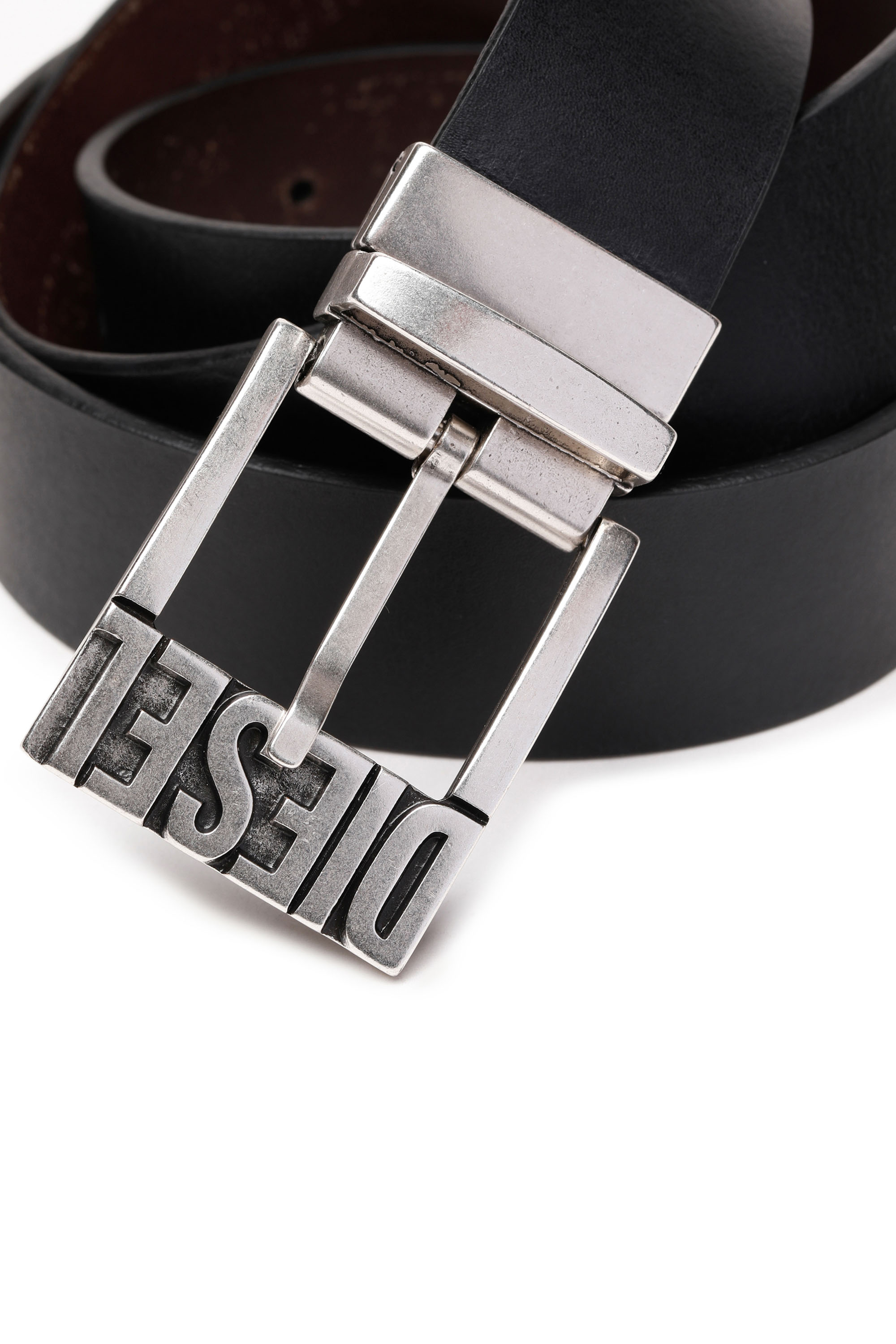 Diesel - B-SHIFT II, Man's 3.4cm reversible leather belt in Black/Brown - 3
