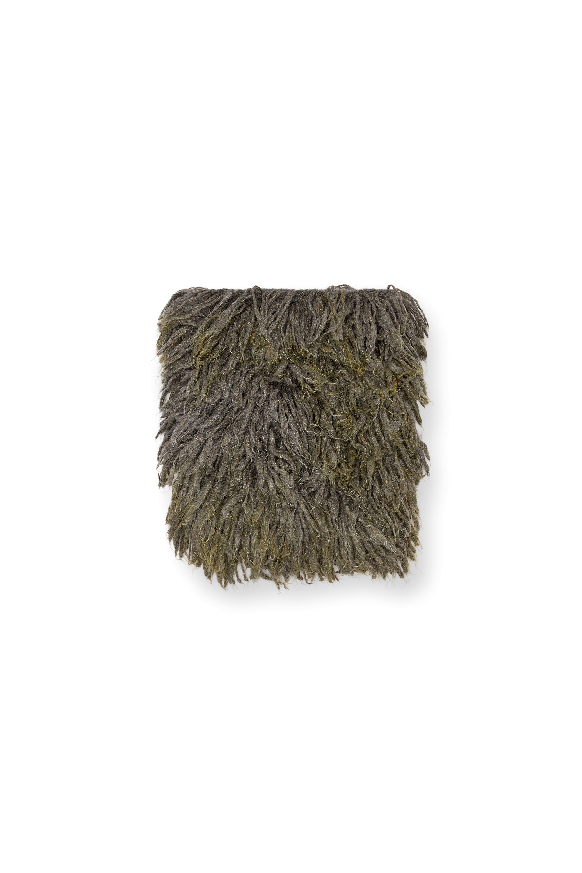 Diesel - K-WALT, Unisex's Shaggy snood in long-thread mohair blend in Dark Green - 1