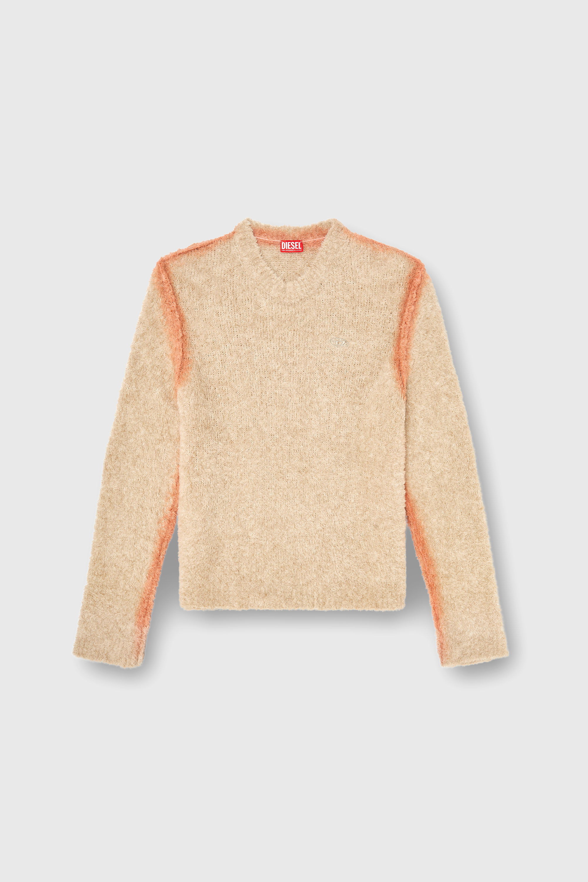 Diesel - K-RIMI, Man's Alpaca-blend jumper with spray-dyed seams in Light Brown - 1