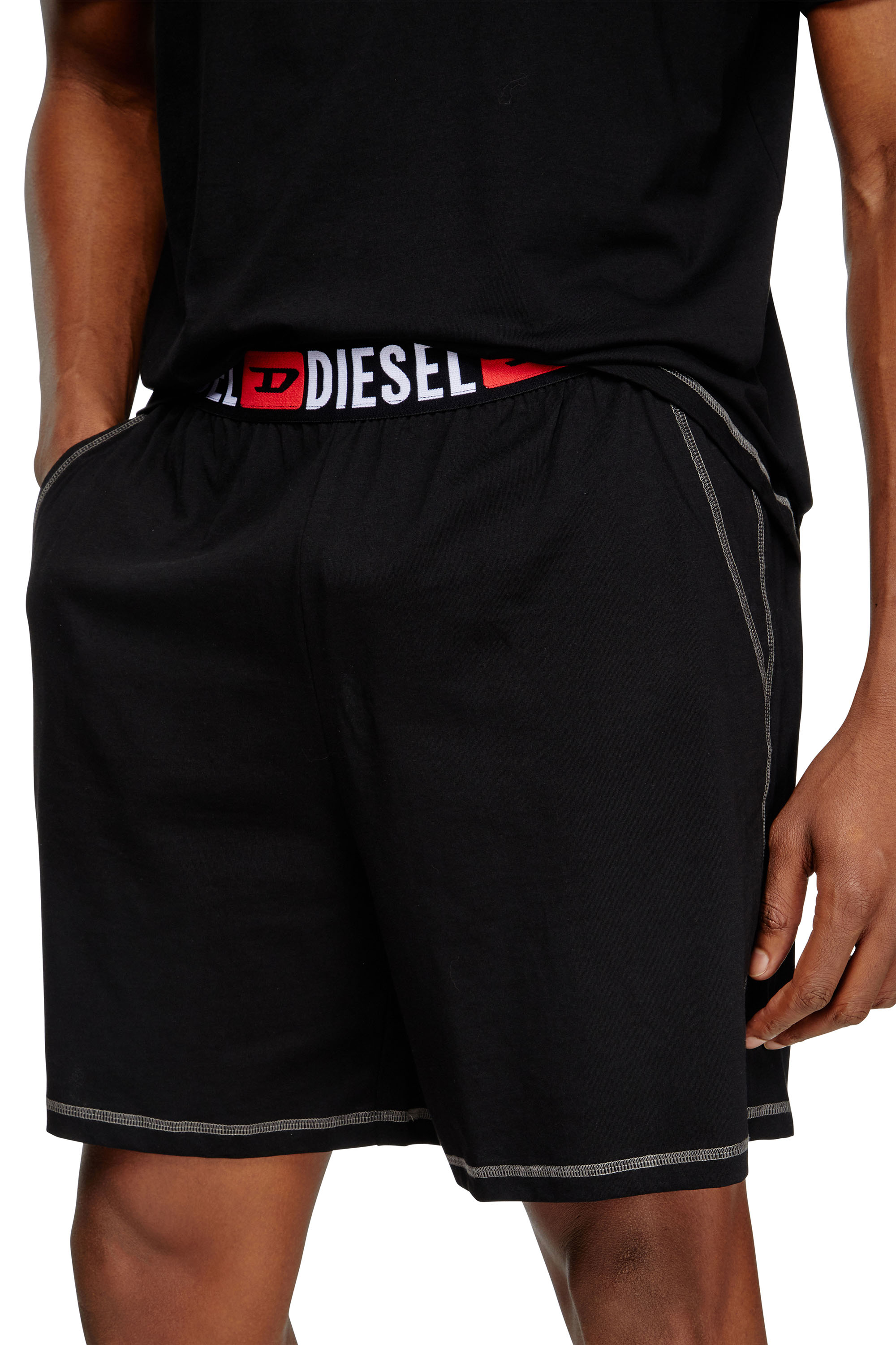 Diesel - SET-ADAM-D-CORE, Man's Short pyjamas in cotton jersey in Black - 3