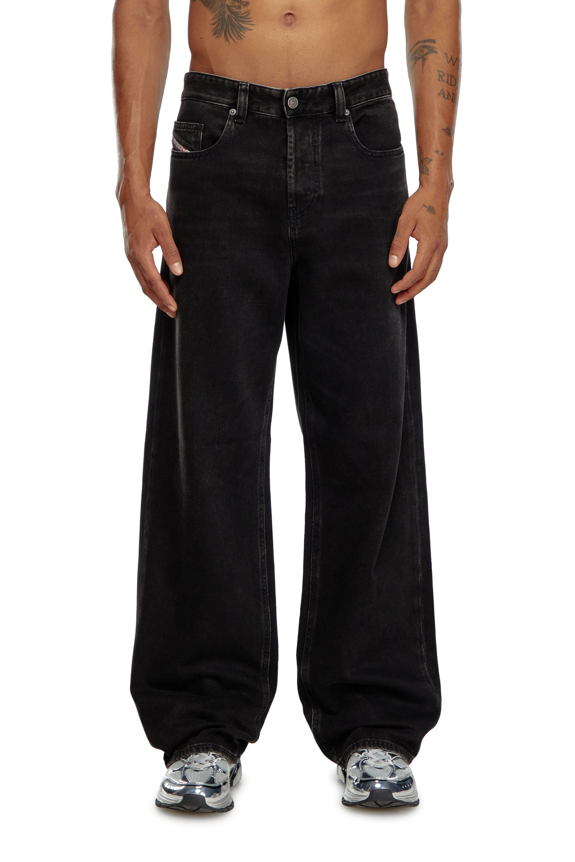 Diesel - Man's Straight Jeans 2001 D-Macro 09I35, Black/Dark grey - 3