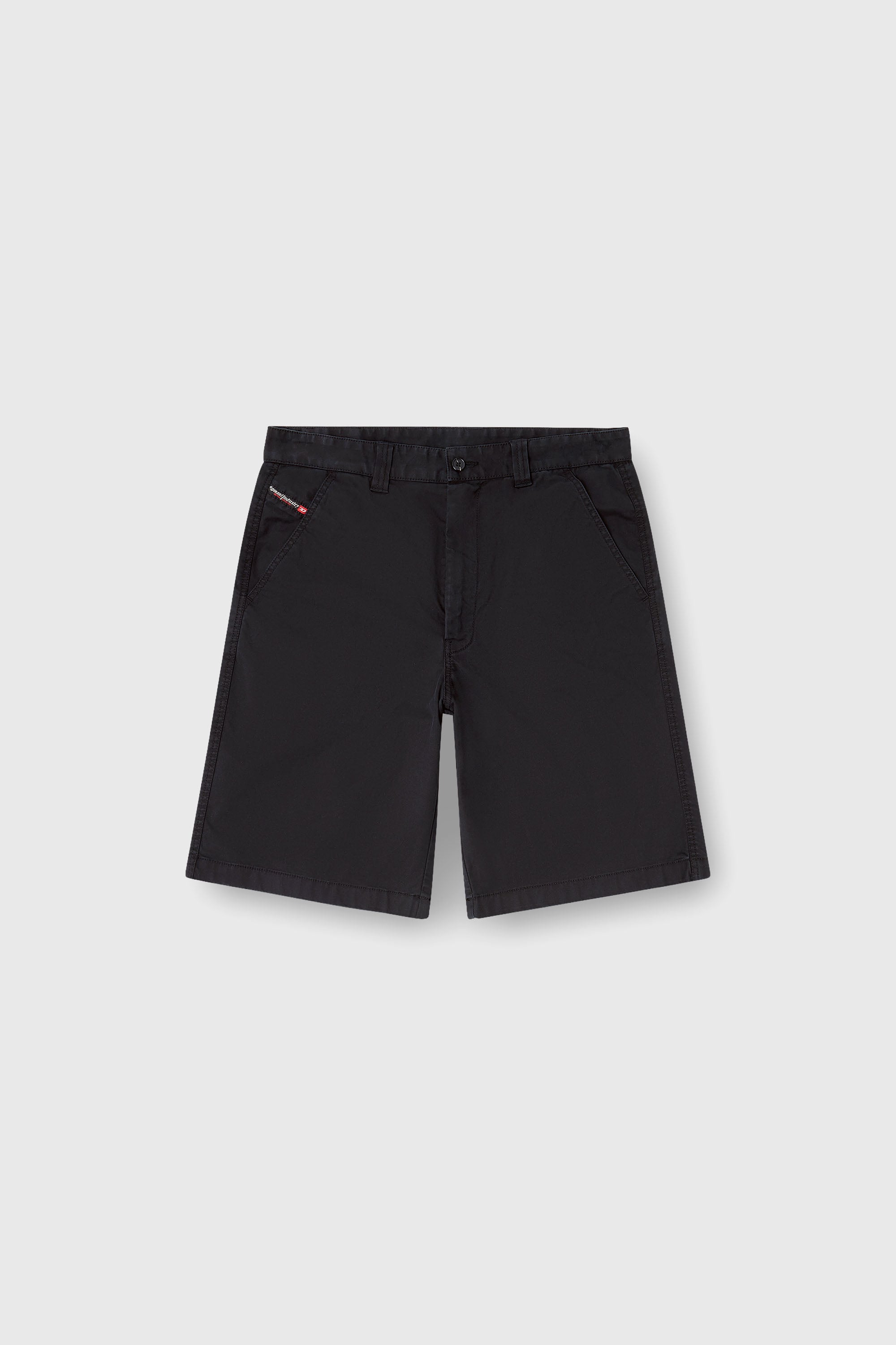Diesel - P-HANT-CHINO-SHORT-EPCH, Man's Cotton shorts with stonewash treatment in Black - 2