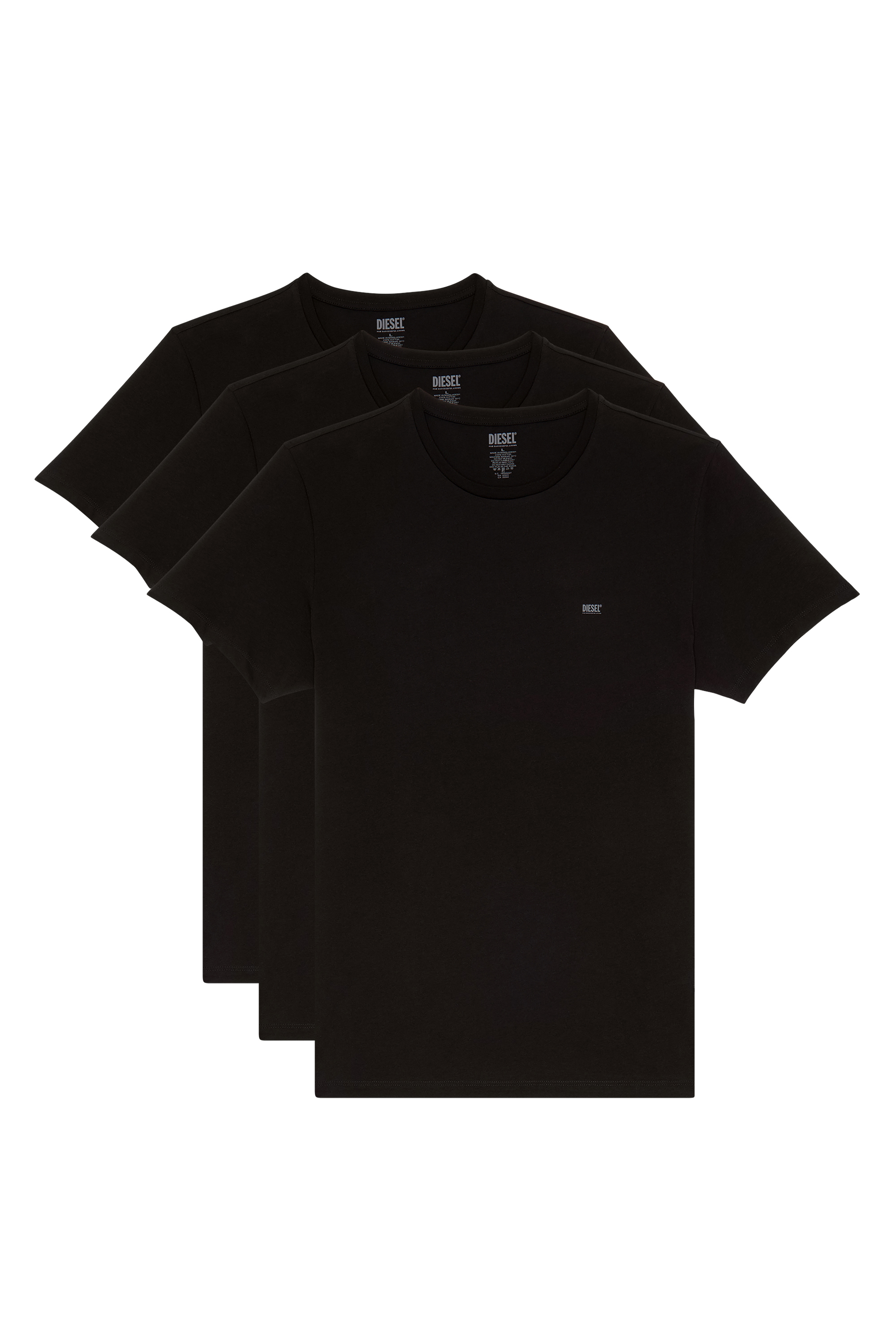 Diesel - UMTEE-JAKETHREEPACK, Man's Three-pack crew-neck T-shirts in Black - 2