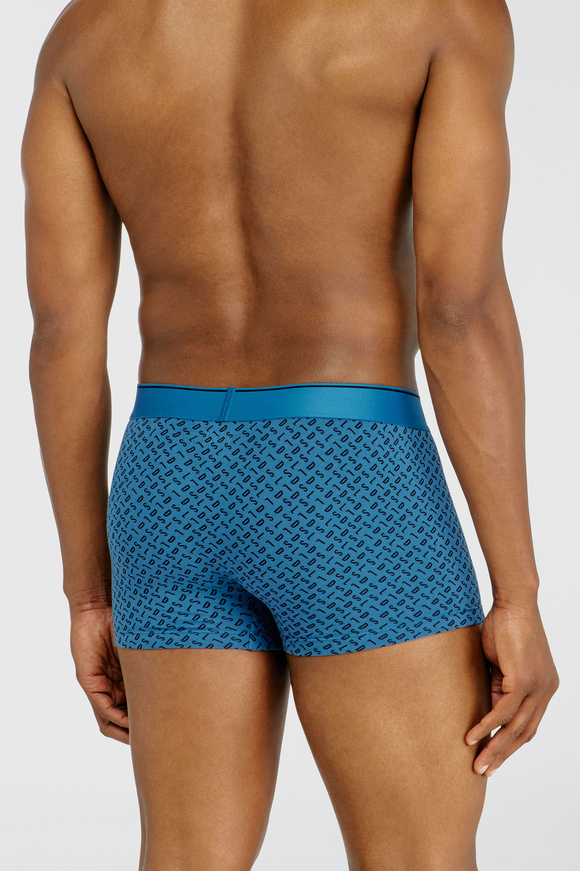 Diesel - DAMIEN-D-BOX-3PACK, Man's Three-pack of stretch cotton trunks with monogram in Blue - 4