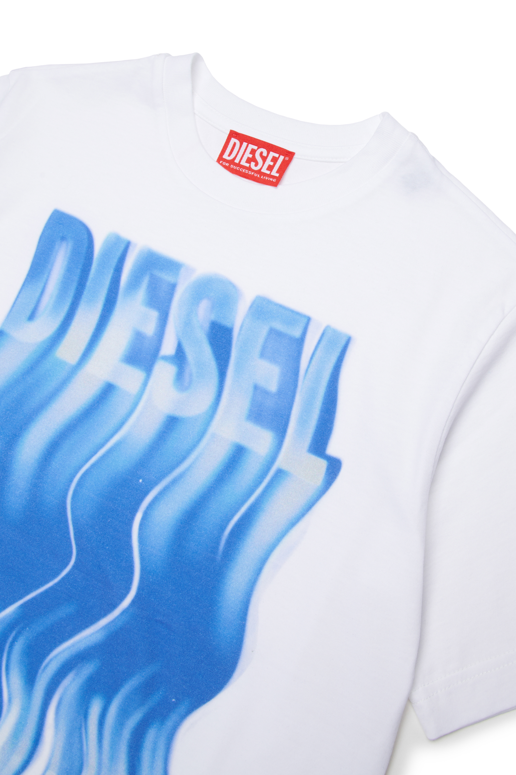 Diesel - TWIGGLY OVER, Man's Cotton T-shirt with wave-effect print in White - 3