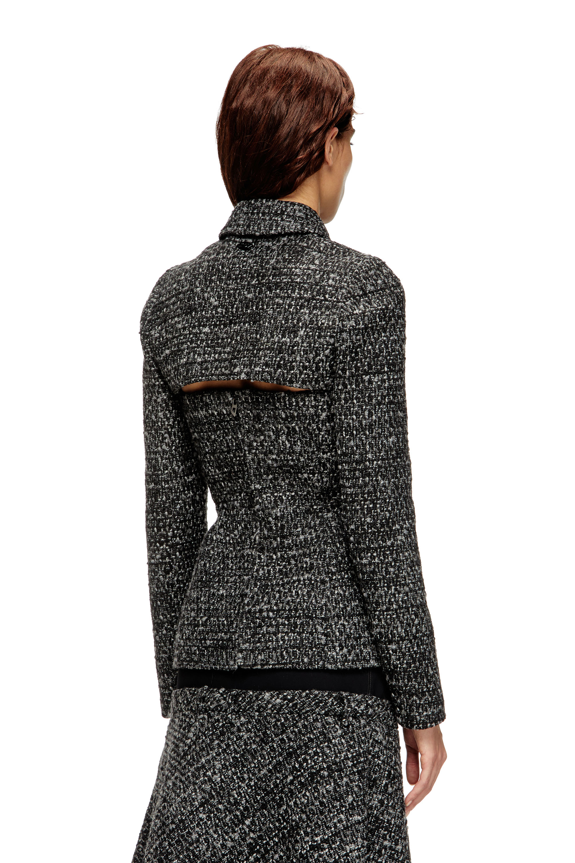 G-ANNE, Black Diesel - G-ANNE, Woman's Bouclé jacket with ultra-crop hem in Black - 4