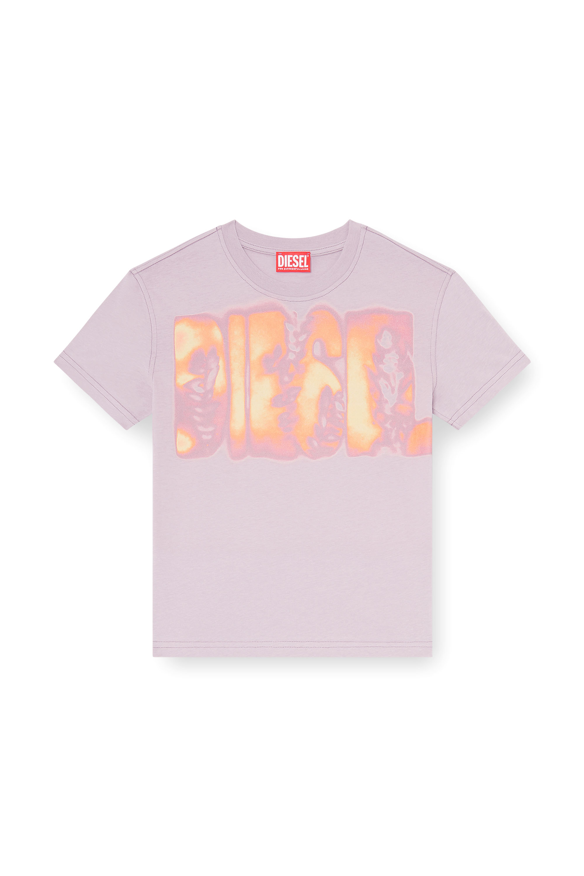 Diesel - T-ILA-AA3, Woman's Slim jersey T-shirt with graphic print in Lilac - 3