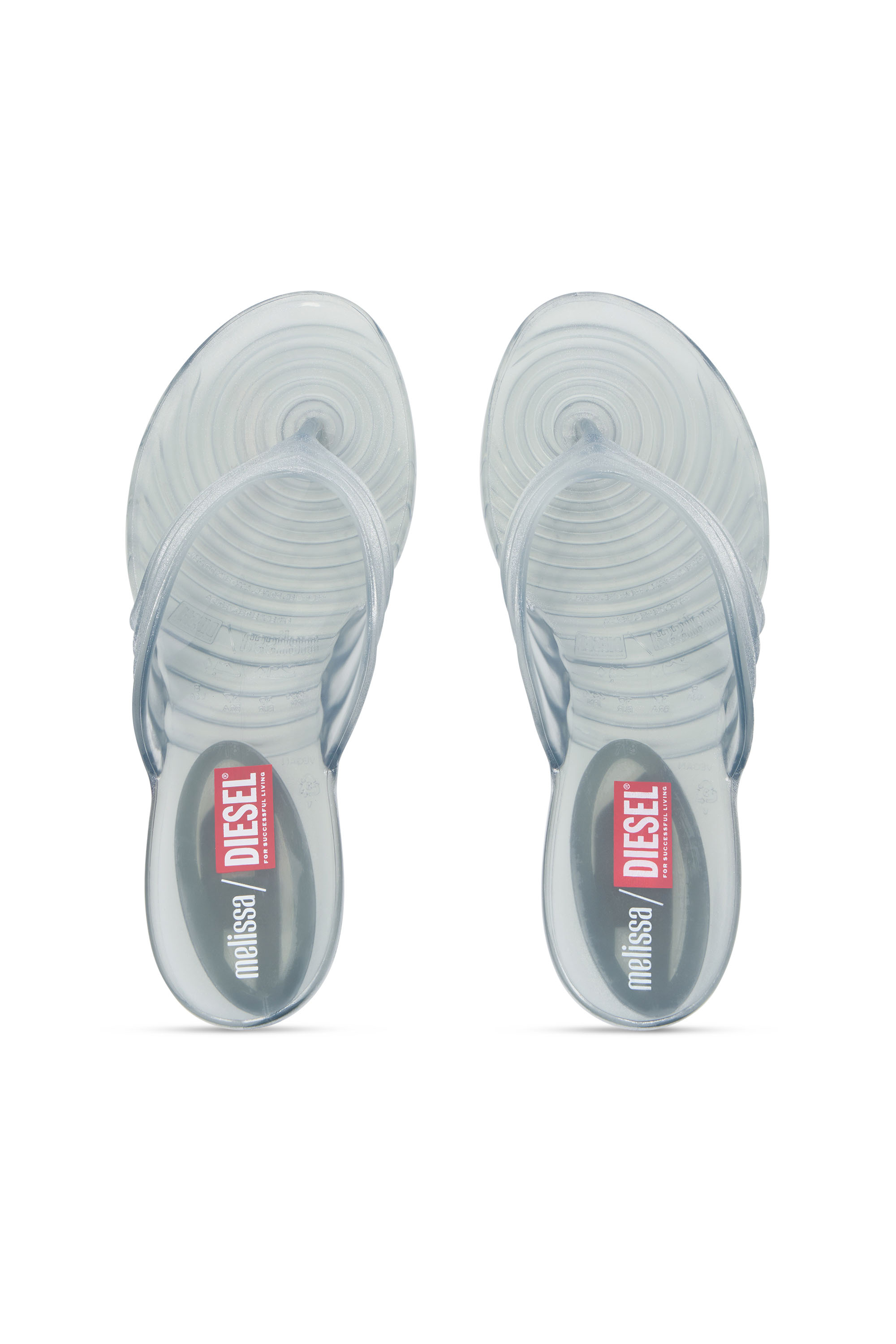Diesel - MELISSA QUANTUM THONG, Woman's Sculptural flip-flops in Melflex&reg; in Silver - 4