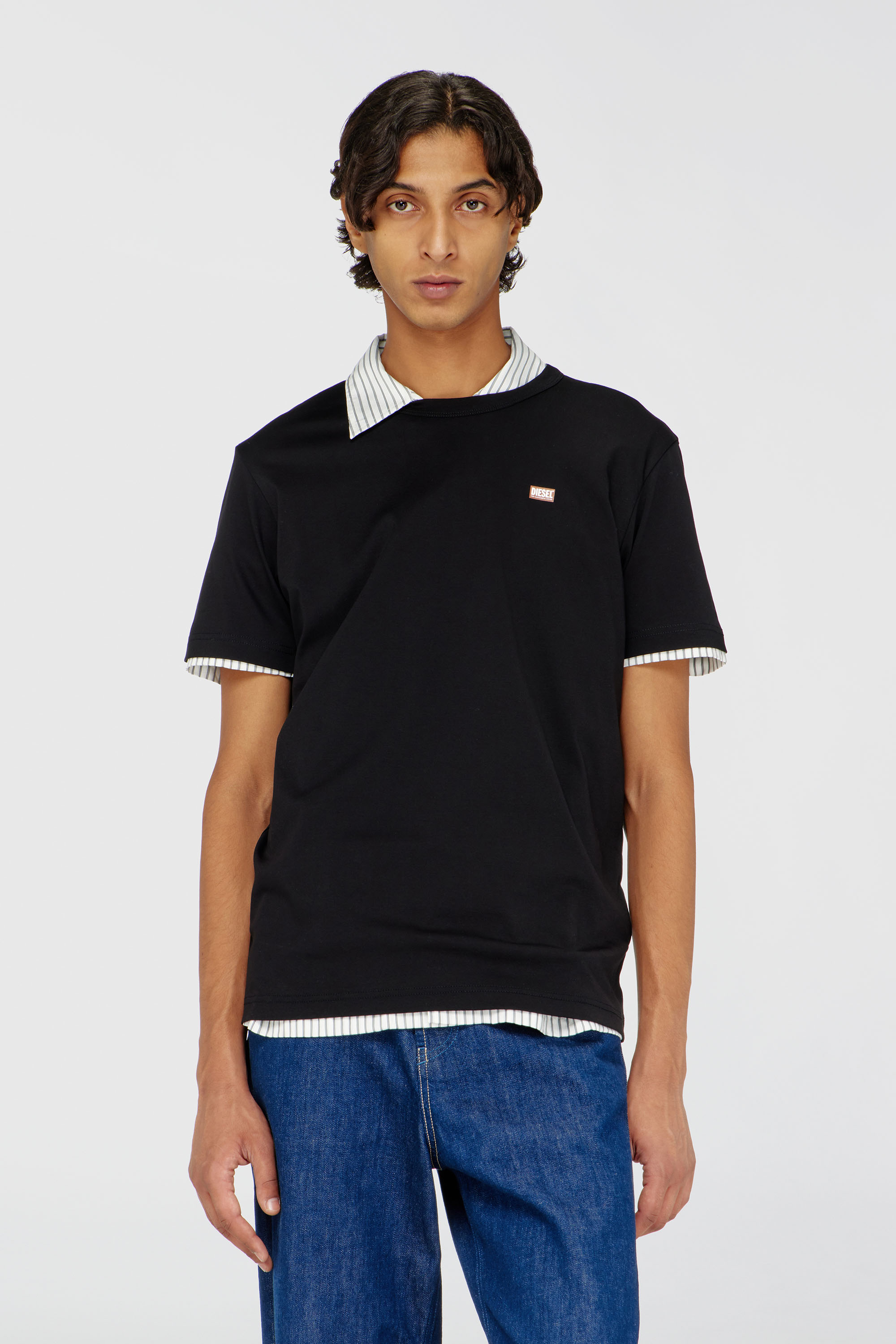 Diesel - T-MIEGOR-K77, Man's Cotton T-shirt with mini logo in Black - 3