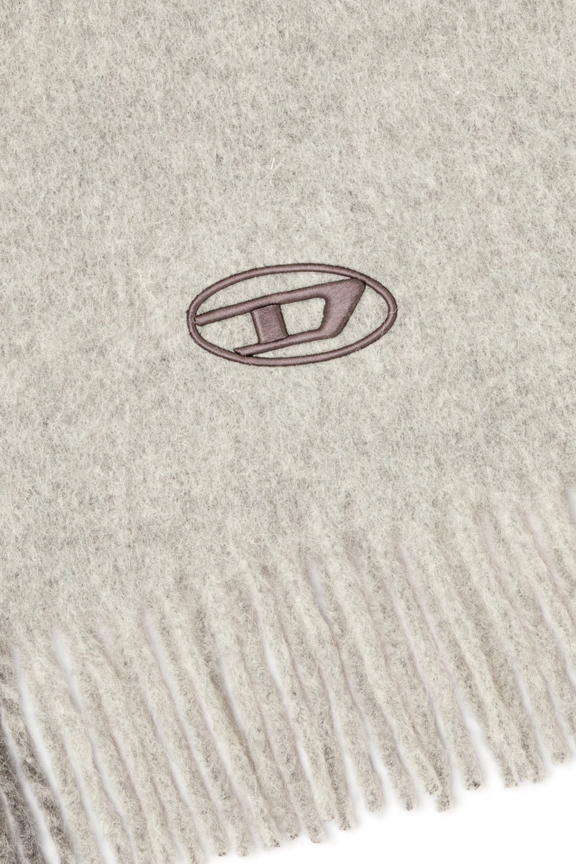 Diesel - S-OLID, Man's Wool-blend scarf with contrast stripes in Grey - 3