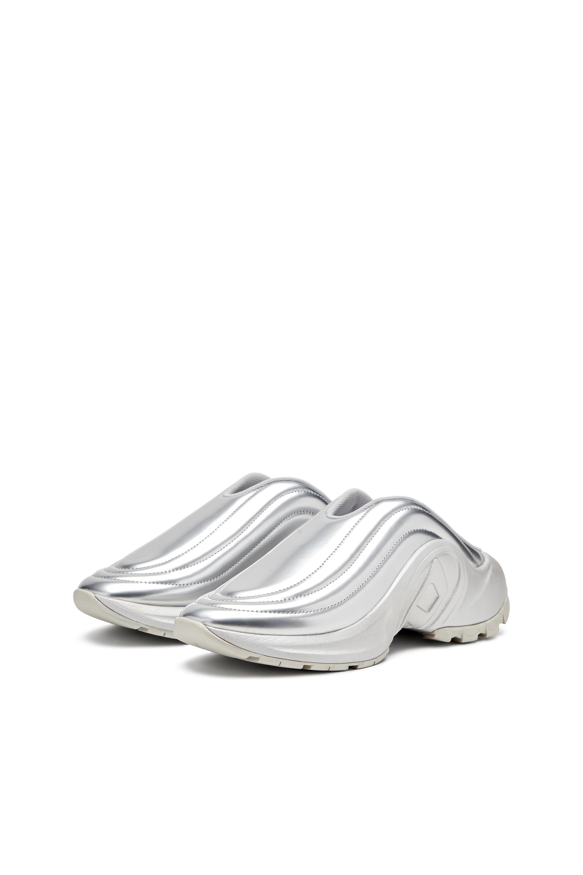 Diesel - S-D-RUNNER MULE X, Unisex's Metallic mules in Silver - 9