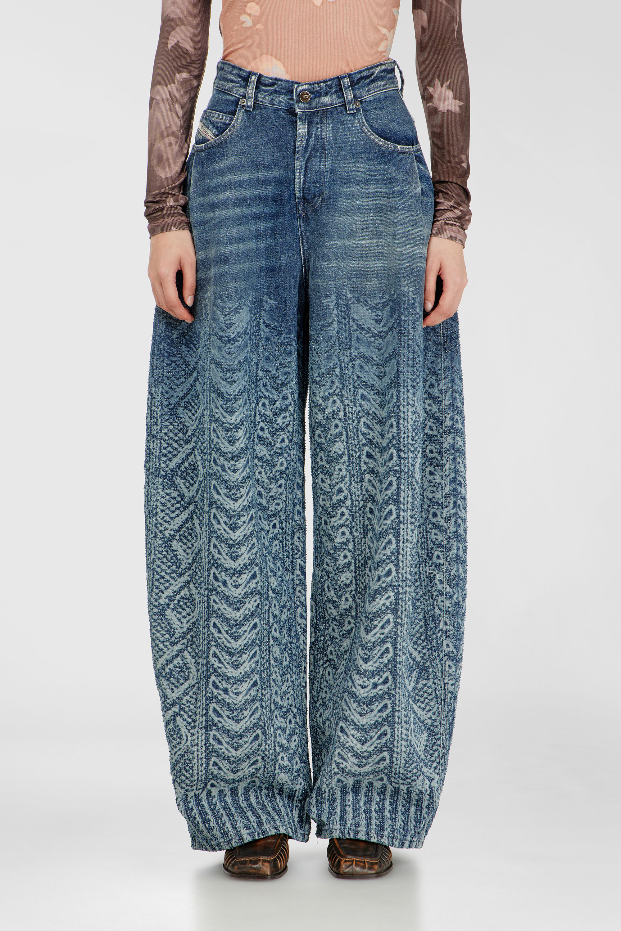 Diesel - Woman's Relaxed Jeans 1987 D-Khelz 007EV, Dark Blue - 4