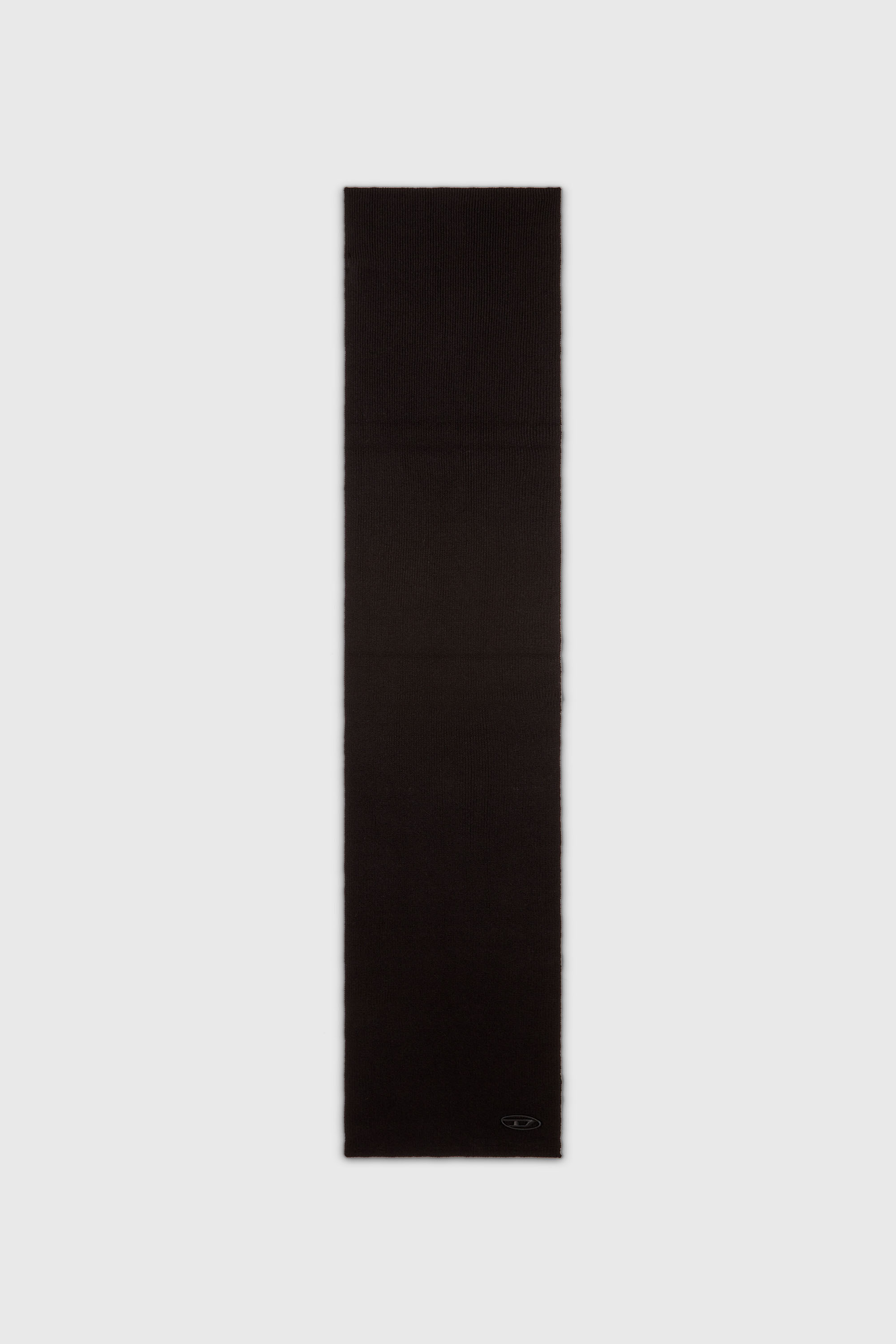 Diesel - K-CODER SCARF, Unisex's Ribbed wool-blend scarf in Black - 2