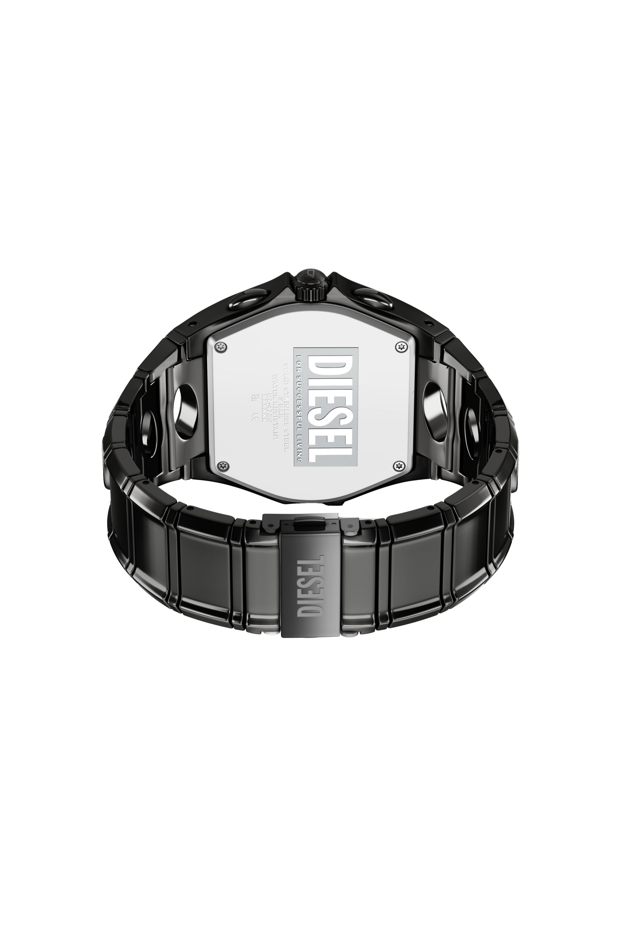 Diesel - DZ4726 WATCH, Man's D-Curve gunmetal stainless steel watch in Black - 4